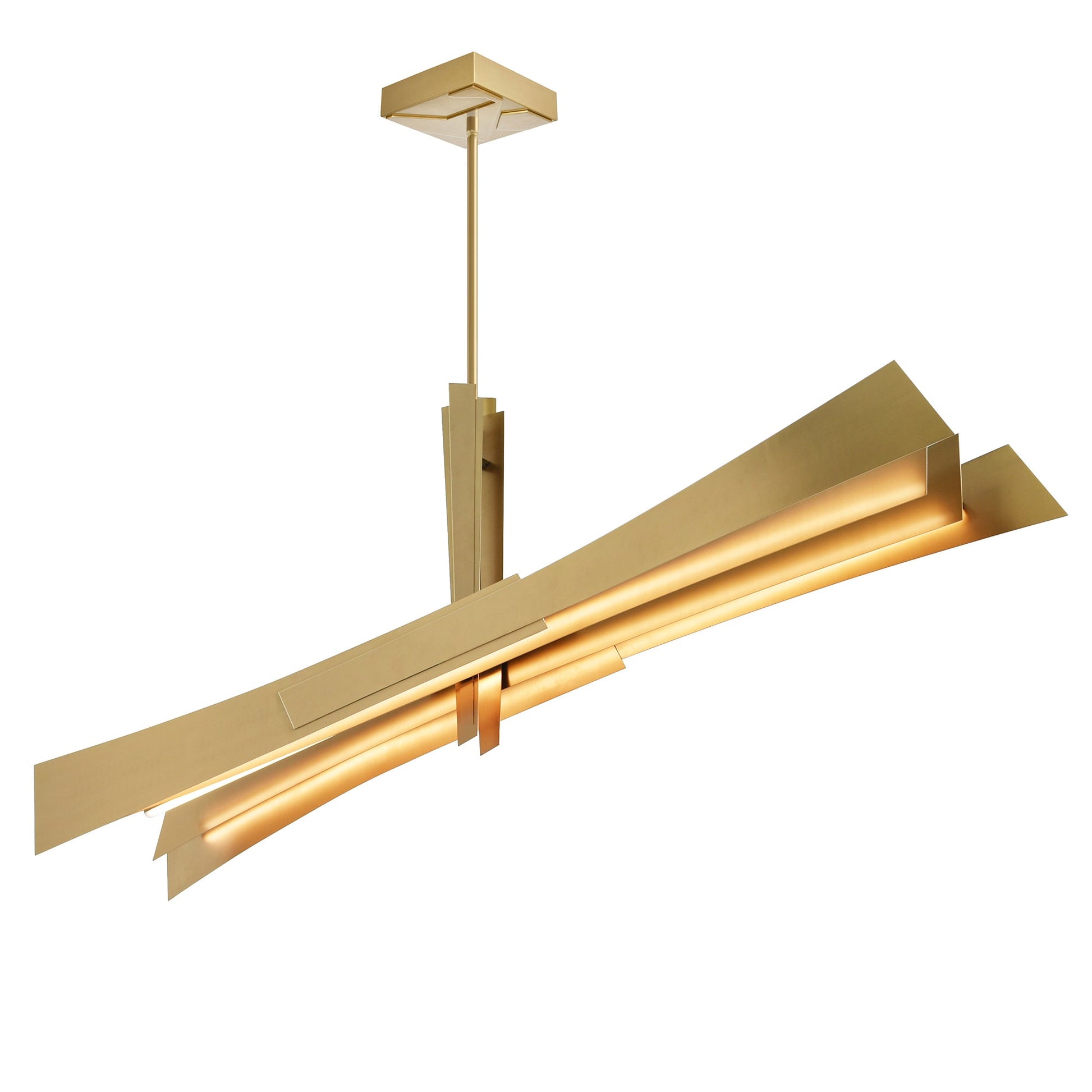 Solara Integrated LED 72in Brass Chandelier - CWI Lighting