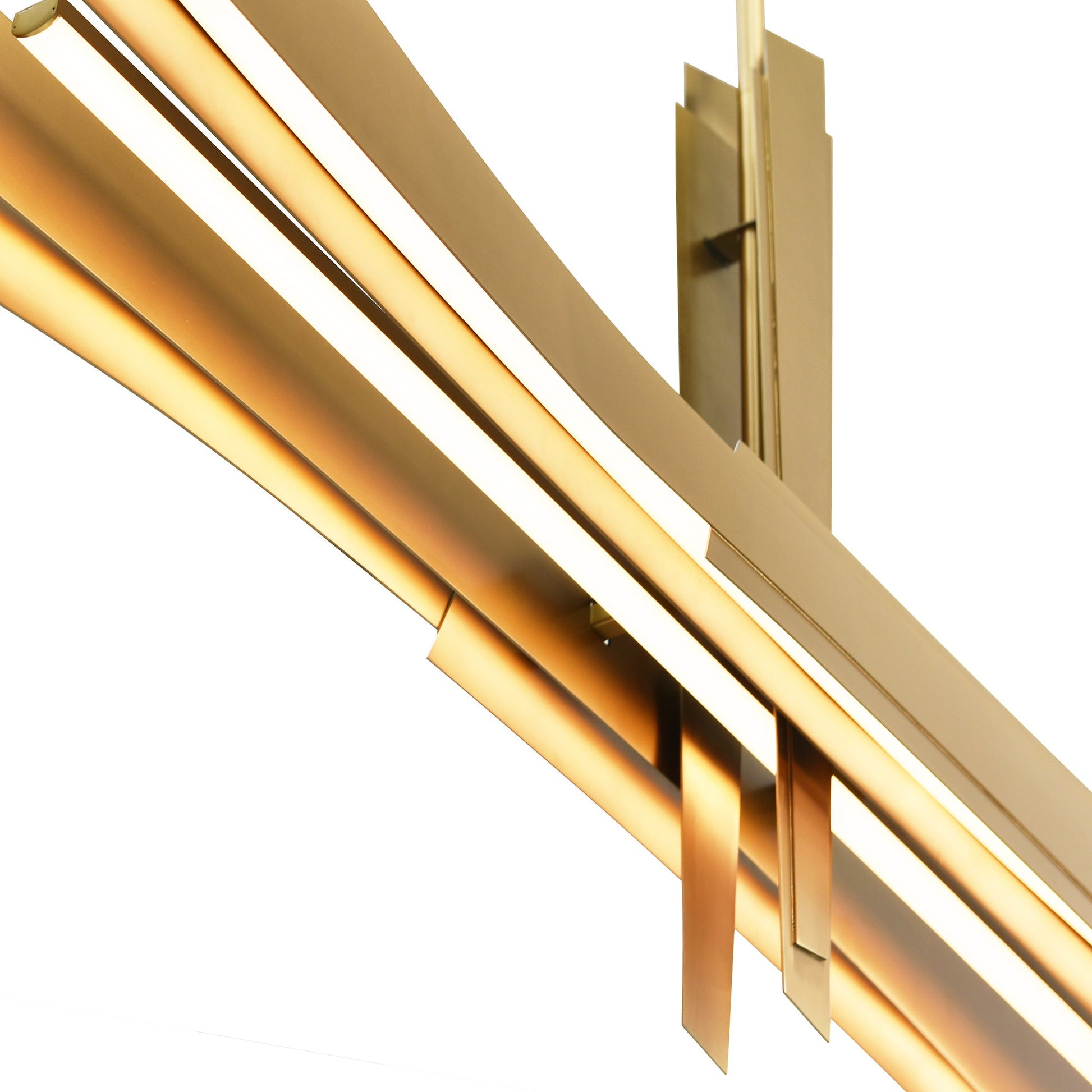 Solara Integrated LED 72in Brass Chandelier - CWI Lighting