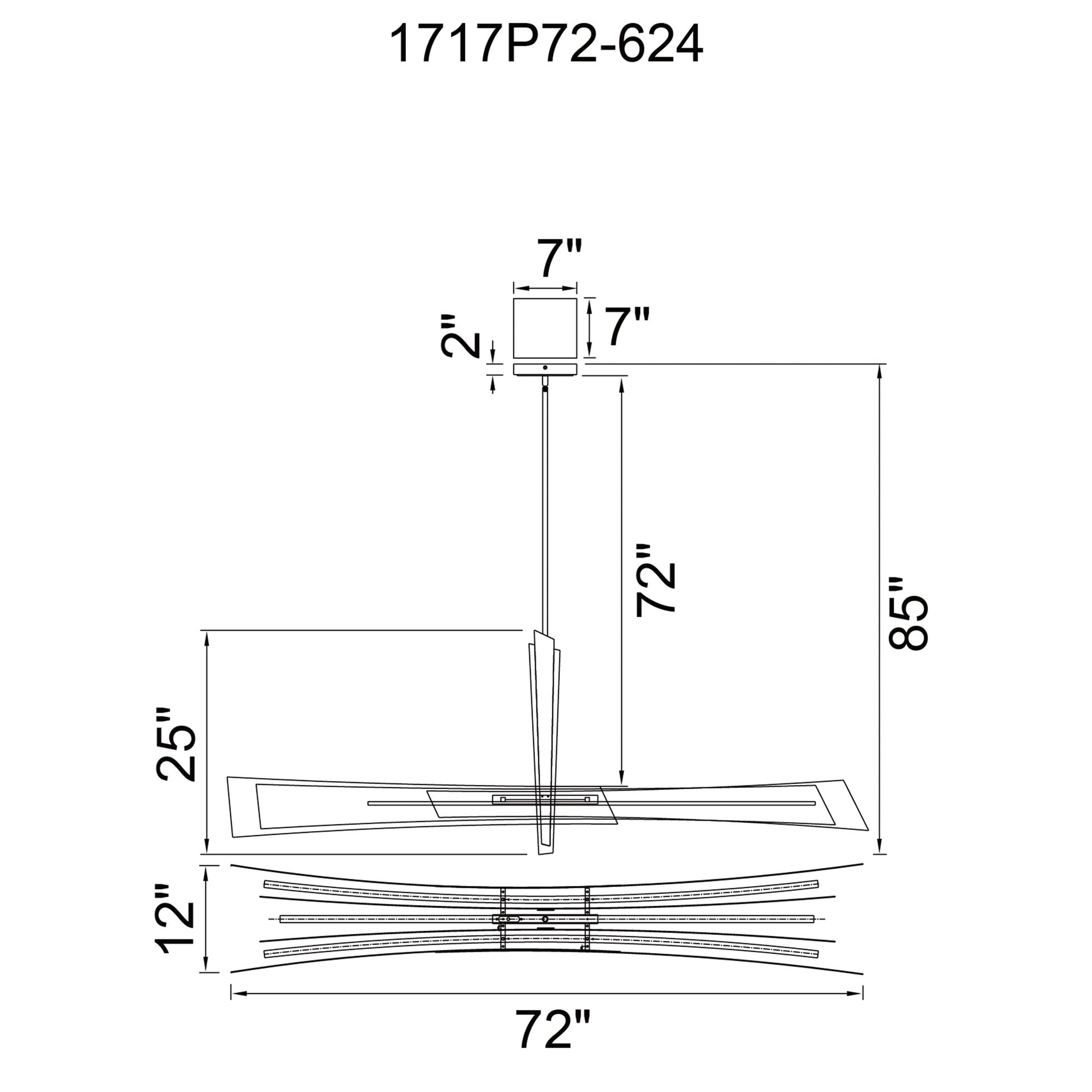 Solara Integrated LED 72in Brass Chandelier - CWI Lighting