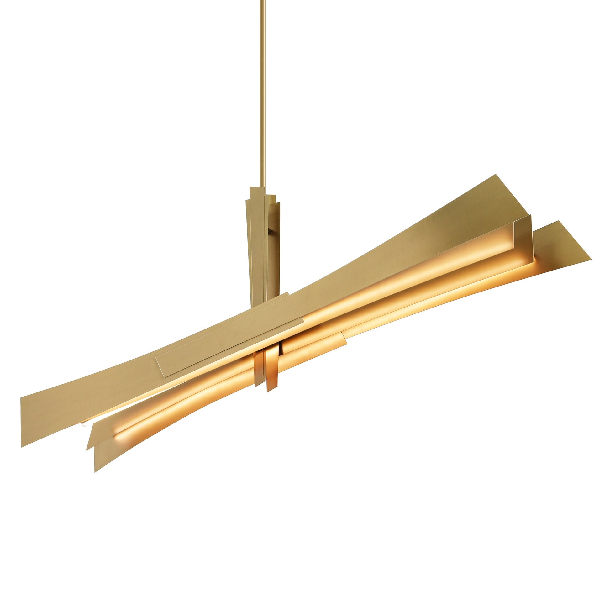 Solara Integrated LED 72in Brass Chandelier - CWI Lighting