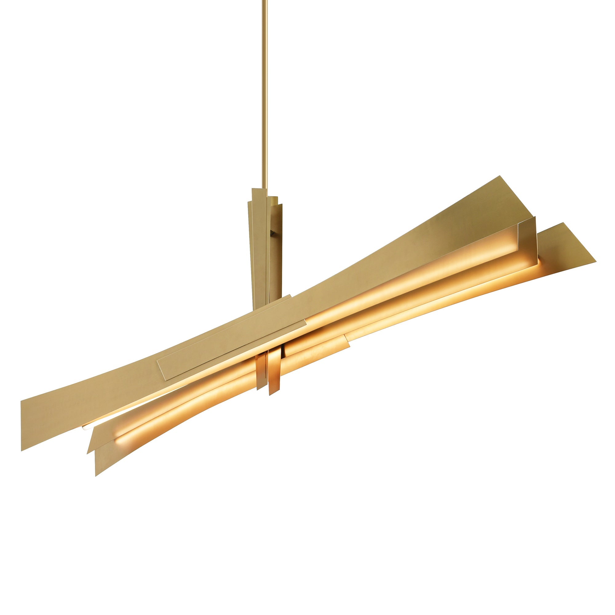 Solara Integrated LED 72in Brass Chandelier - CWI Lighting