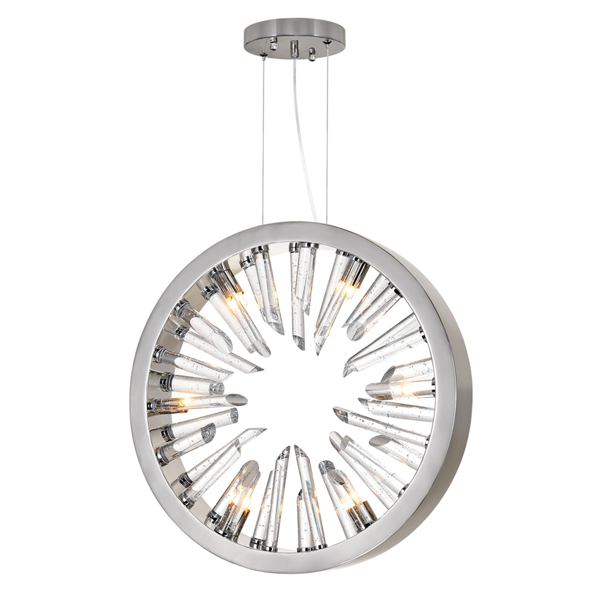 Spiked 6 Light Chandelier With Polished Nickel Finish - CWI Lighting