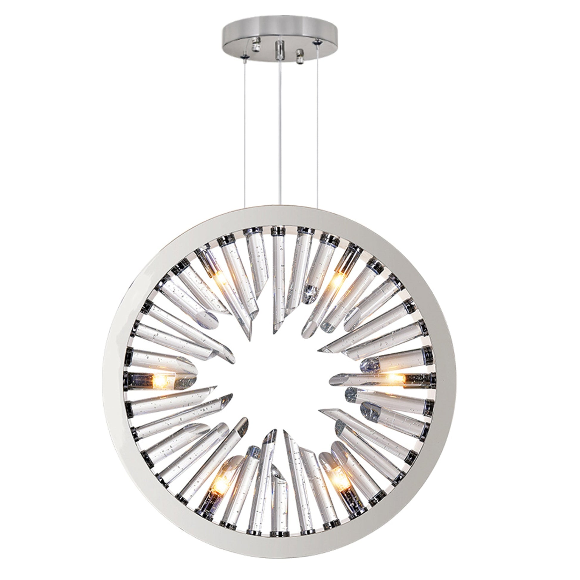 Spiked 6 Light Chandelier With Polished Nickel Finish - CWI Lighting