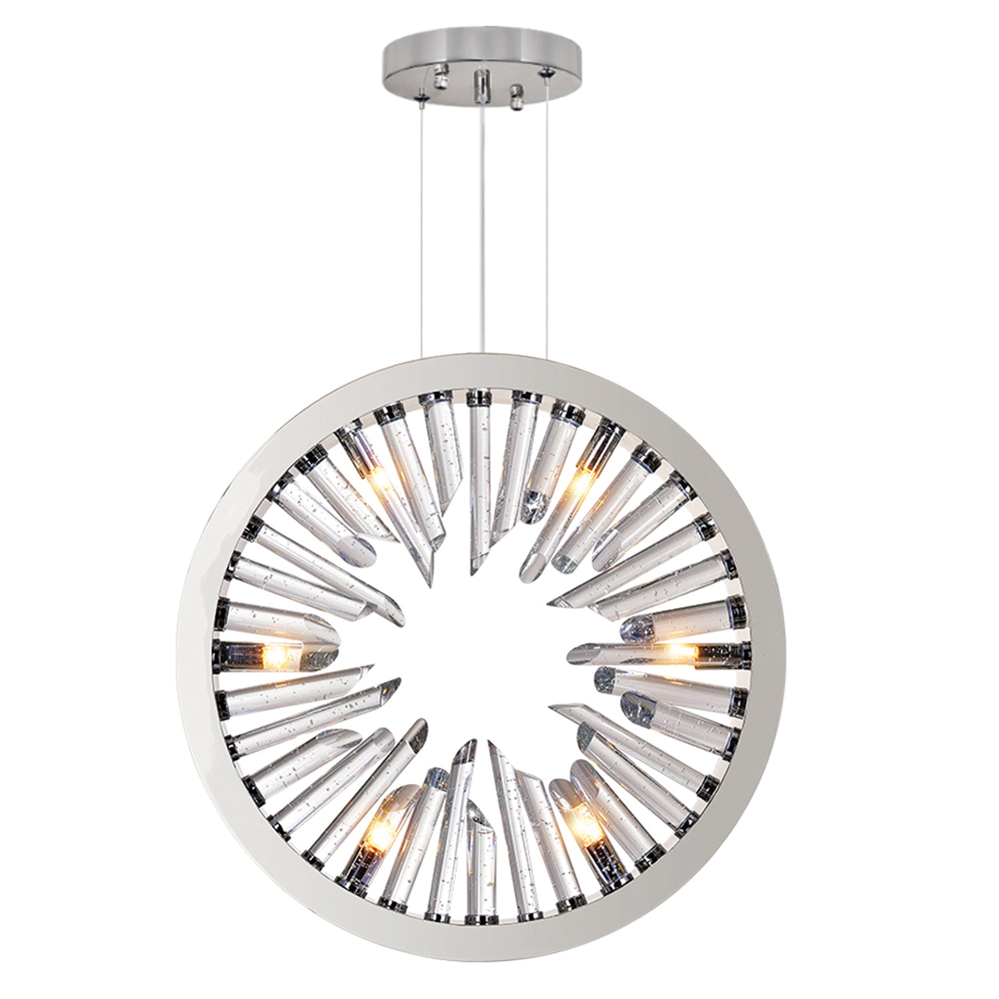 Spiked 6 Light Chandelier With Polished Nickel Finish - CWI Lighting