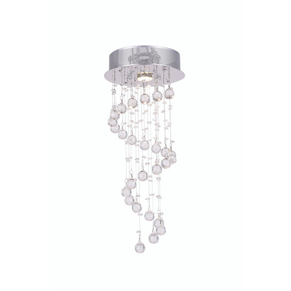 Spiral 1 Light Chandelier With Chrome Finish - CWI Lighting