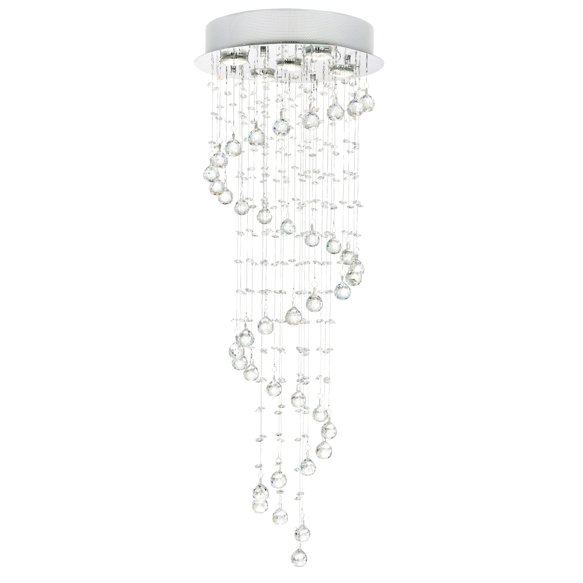 Spiral 5 Light Flush Mount With Chrome Finish - CWI Lighting