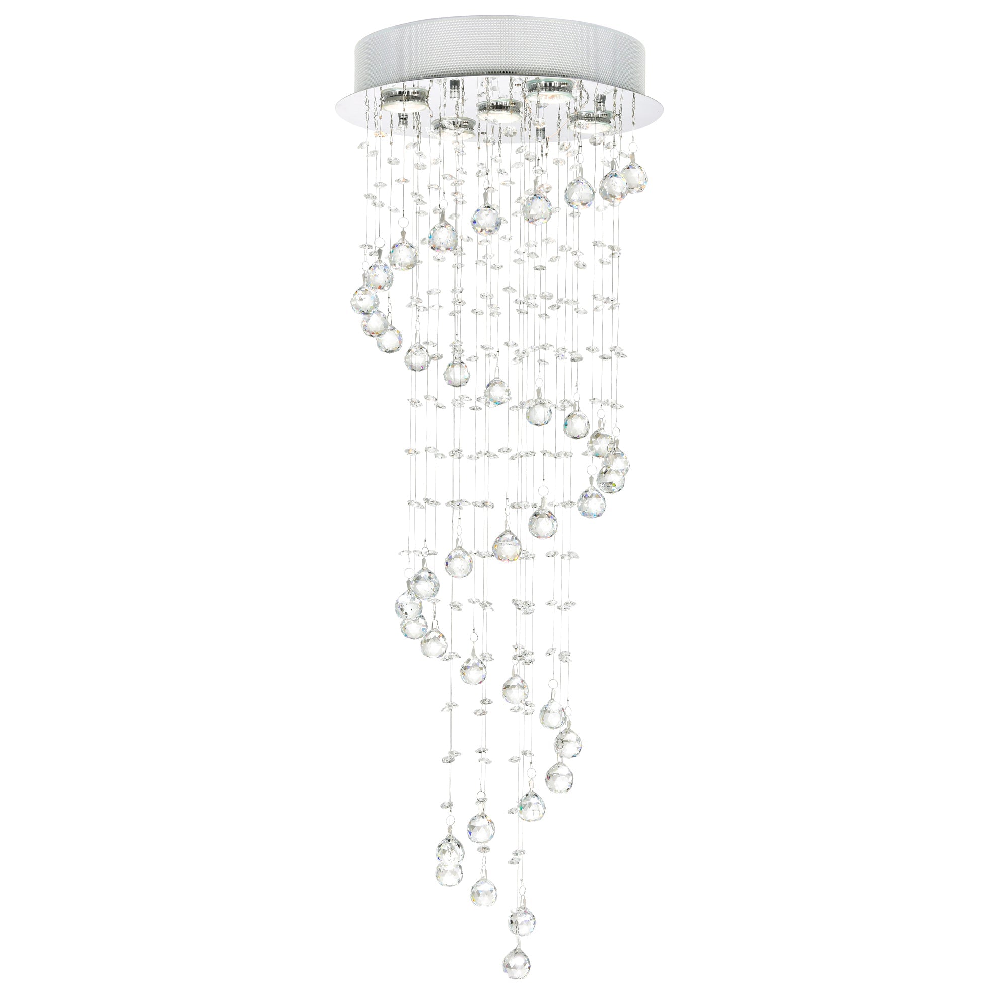 Spiral 5 Light Flush Mount With Chrome Finish - CWI Lighting