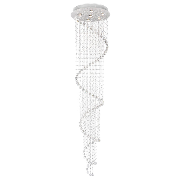 Spiral 6 Light Chandelier With Chrome Finish - CWI Lighting