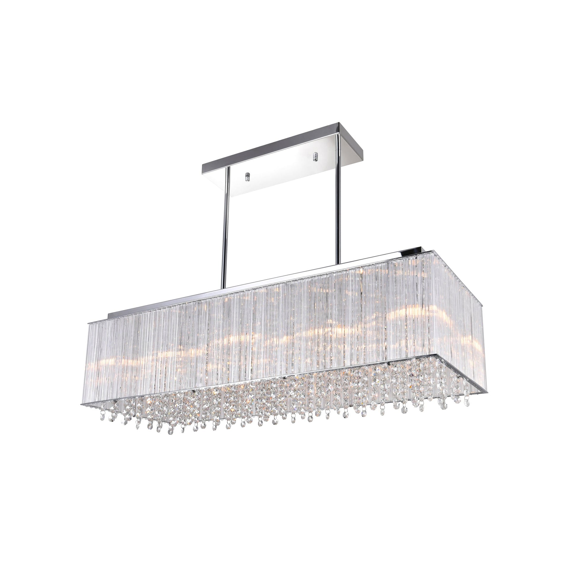 Spring Morning 10 Light Drum Shade Chandelier With Chrome Finish - CWI Lighting