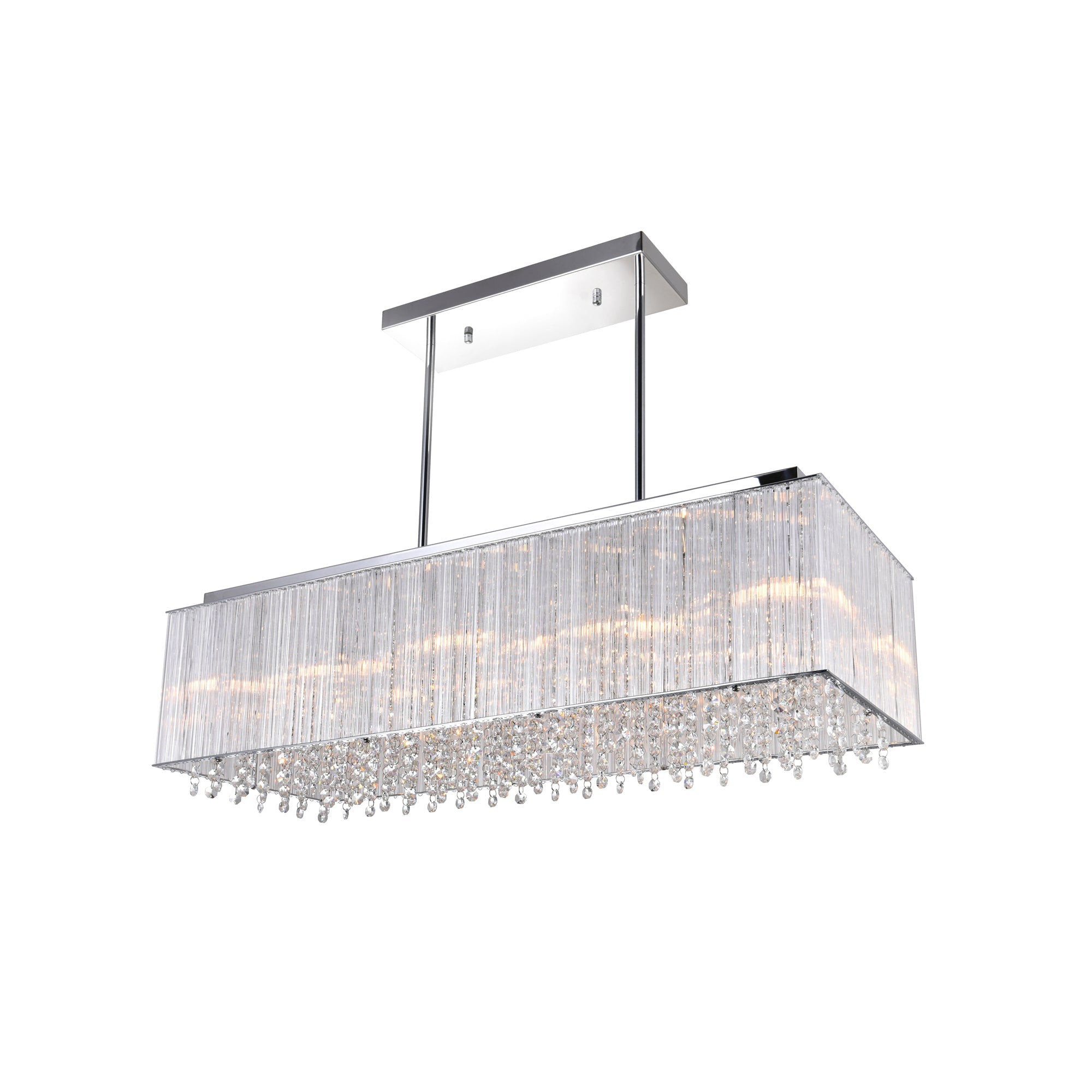 Spring Morning 10 Light Drum Shade Chandelier With Chrome Finish - CWI Lighting