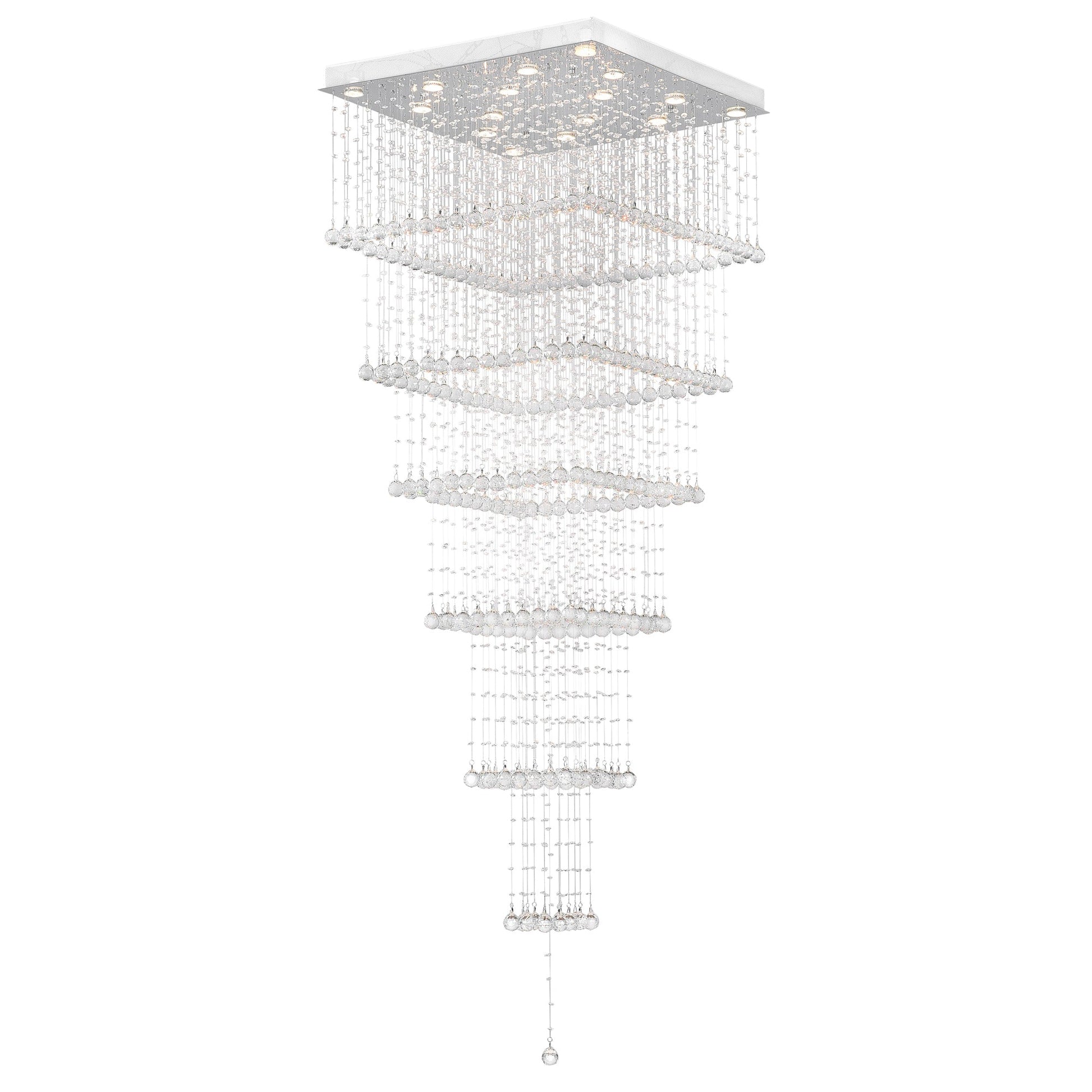 Square 16 Light Chandelier With Chrome Finish - CWI Lighting