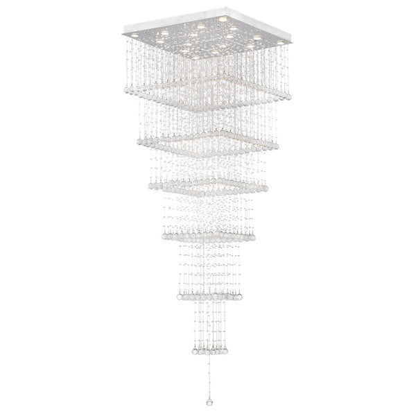 Square 16 Light Chandelier With Chrome Finish - CWI Lighting