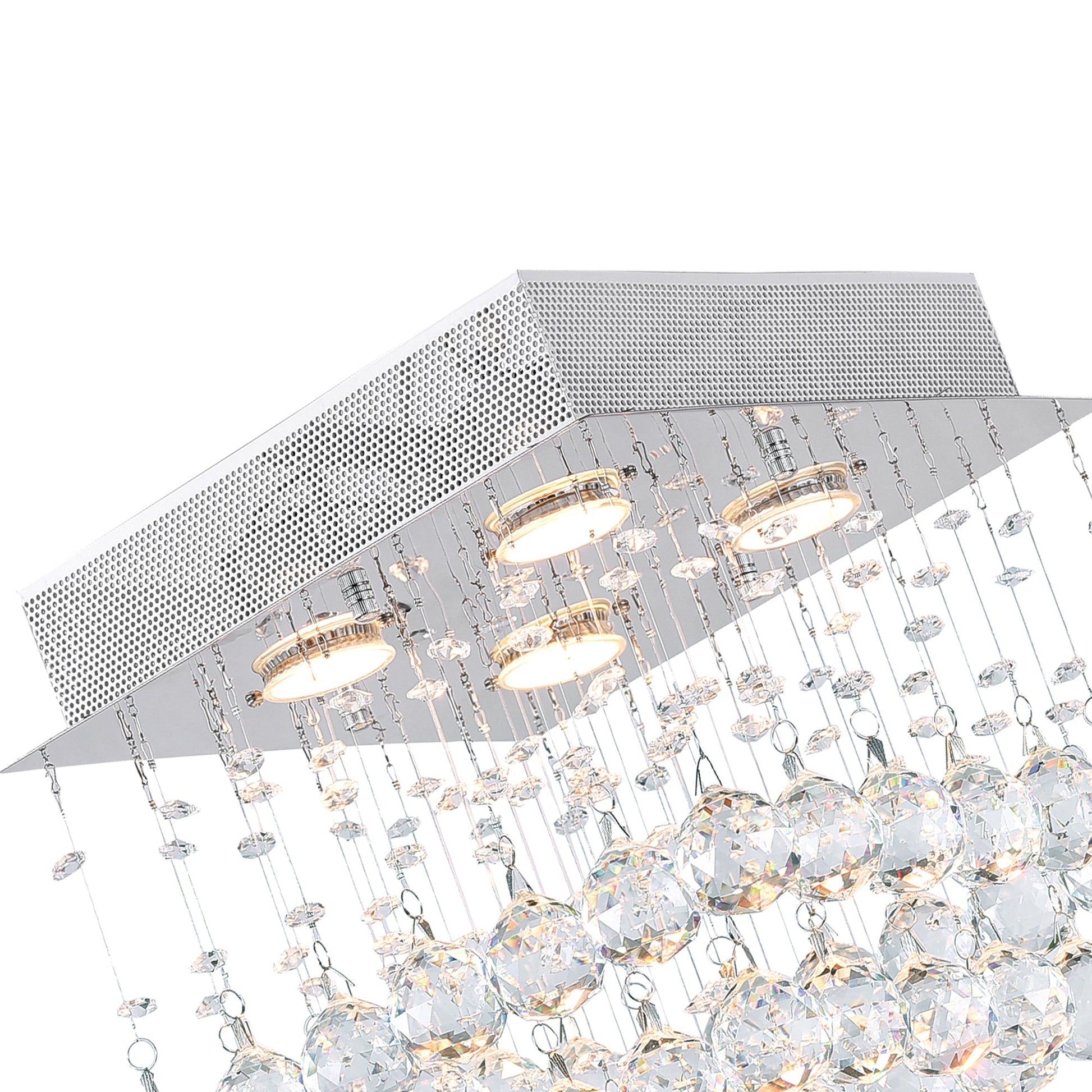 Square 4 Light Chandelier With Chrome Finish - CWI Lighting