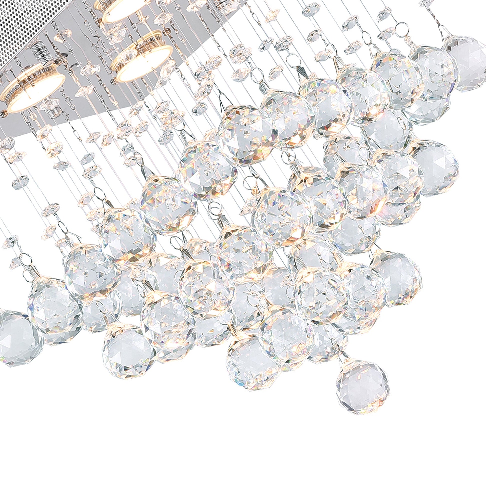 Square 4 Light Chandelier With Chrome Finish - CWI Lighting