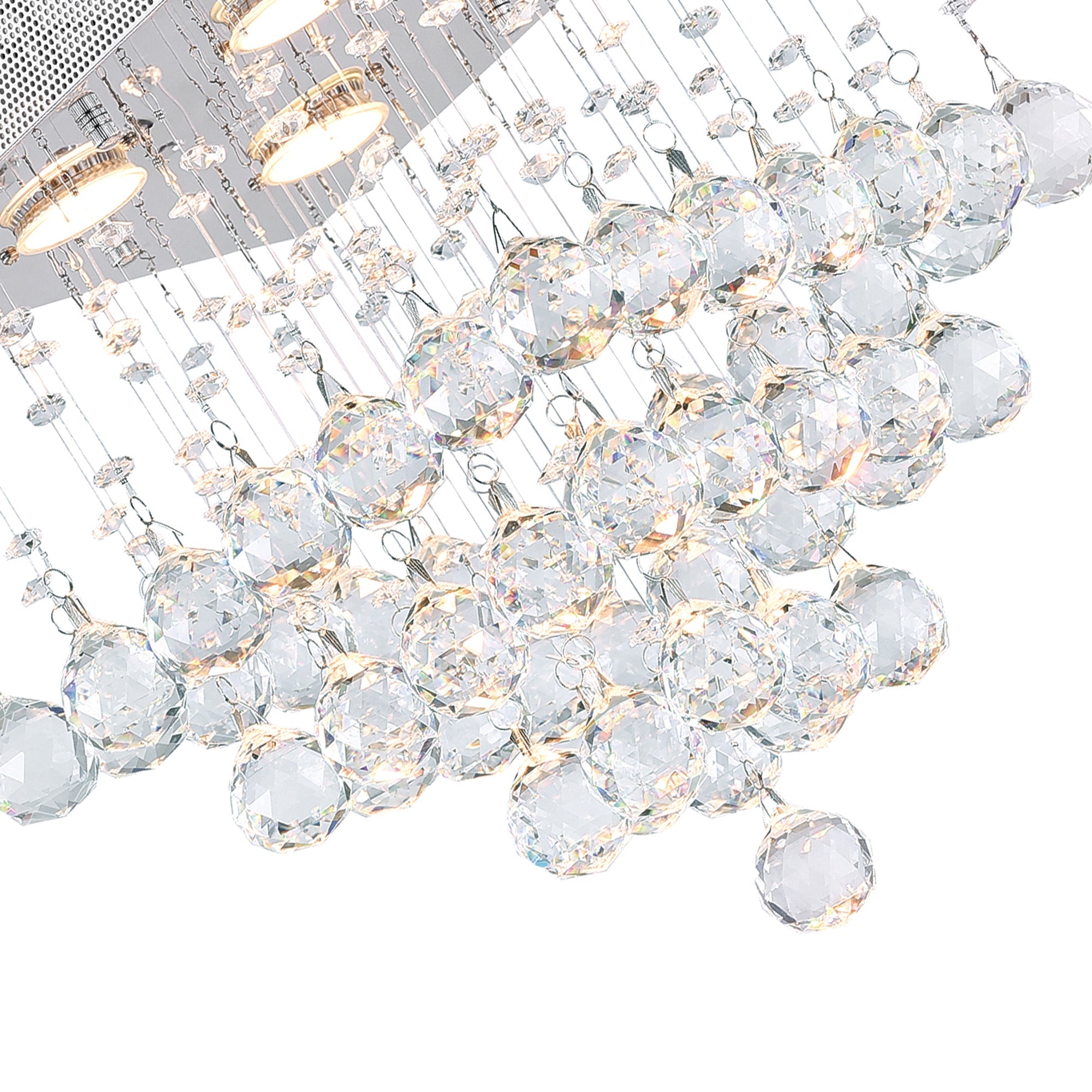 Square 4 Light Chandelier With Chrome Finish - CWI Lighting