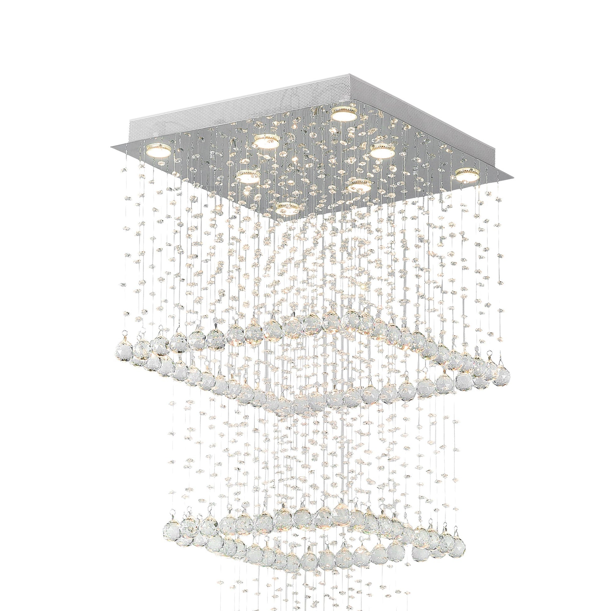 Square 8 Light Chandelier With Chrome Finish - CWI Lighting