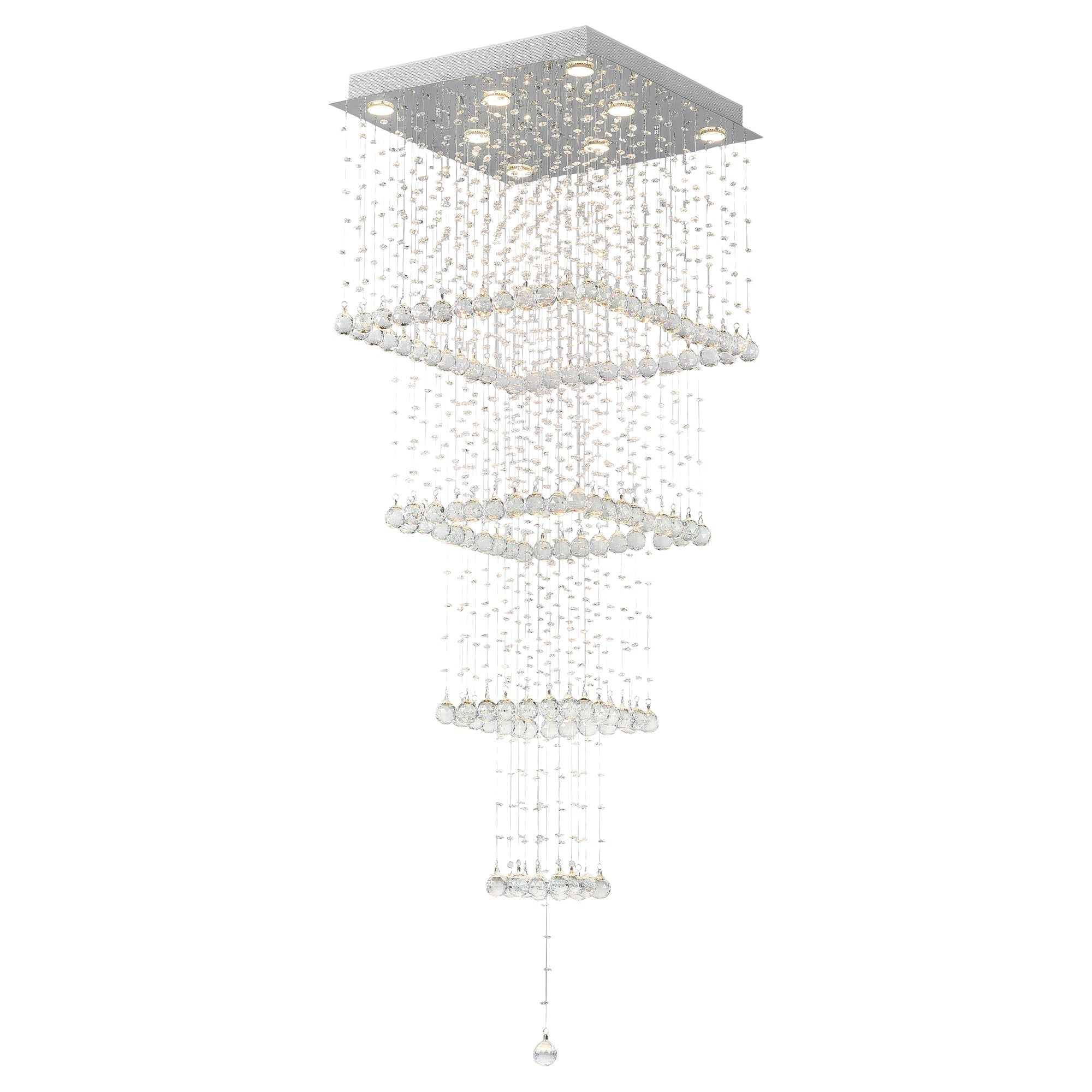 Square 8 Light Chandelier With Chrome Finish - CWI Lighting