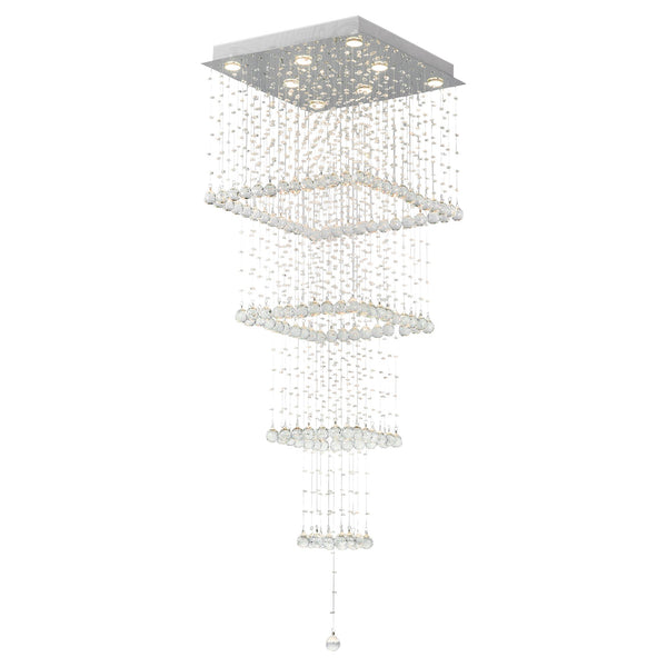 Square 8 Light Chandelier With Chrome Finish - CWI Lighting