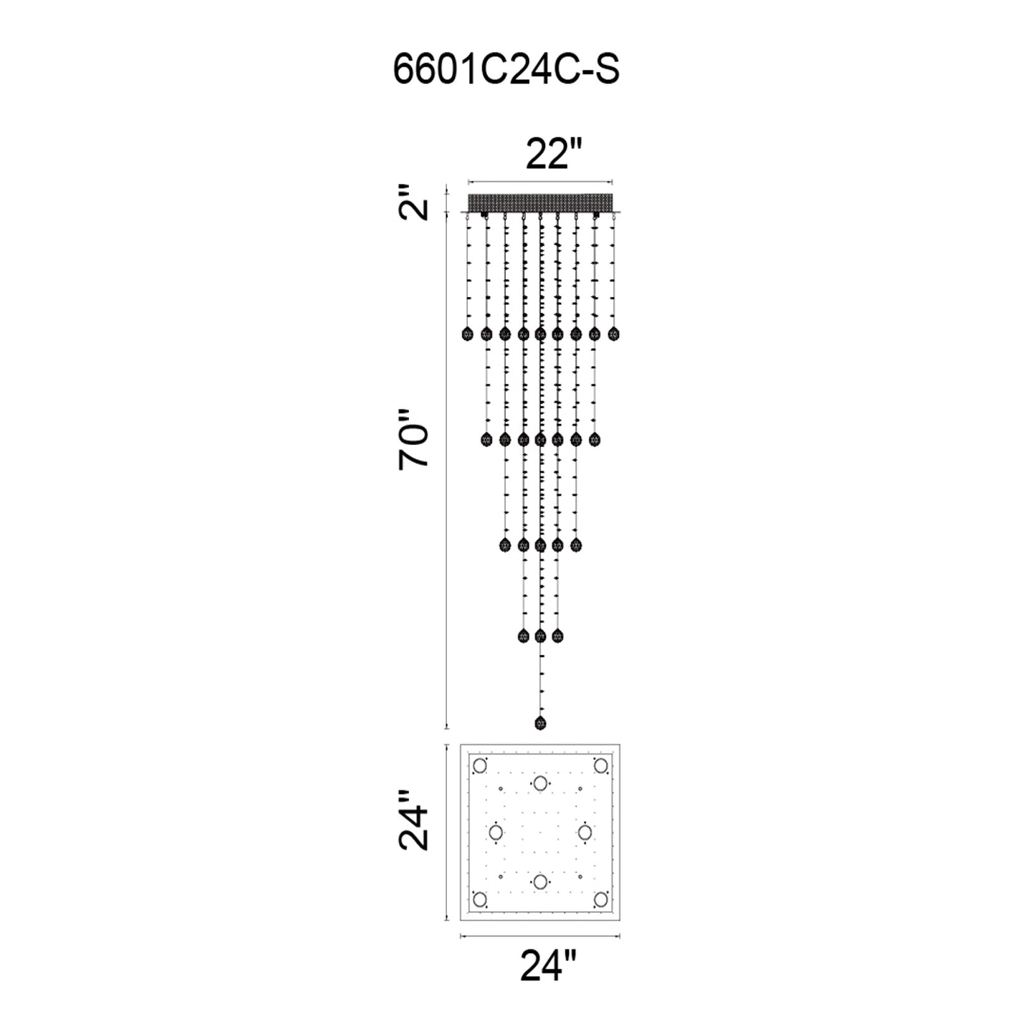 Square 8 Light Chandelier With Chrome Finish - CWI Lighting