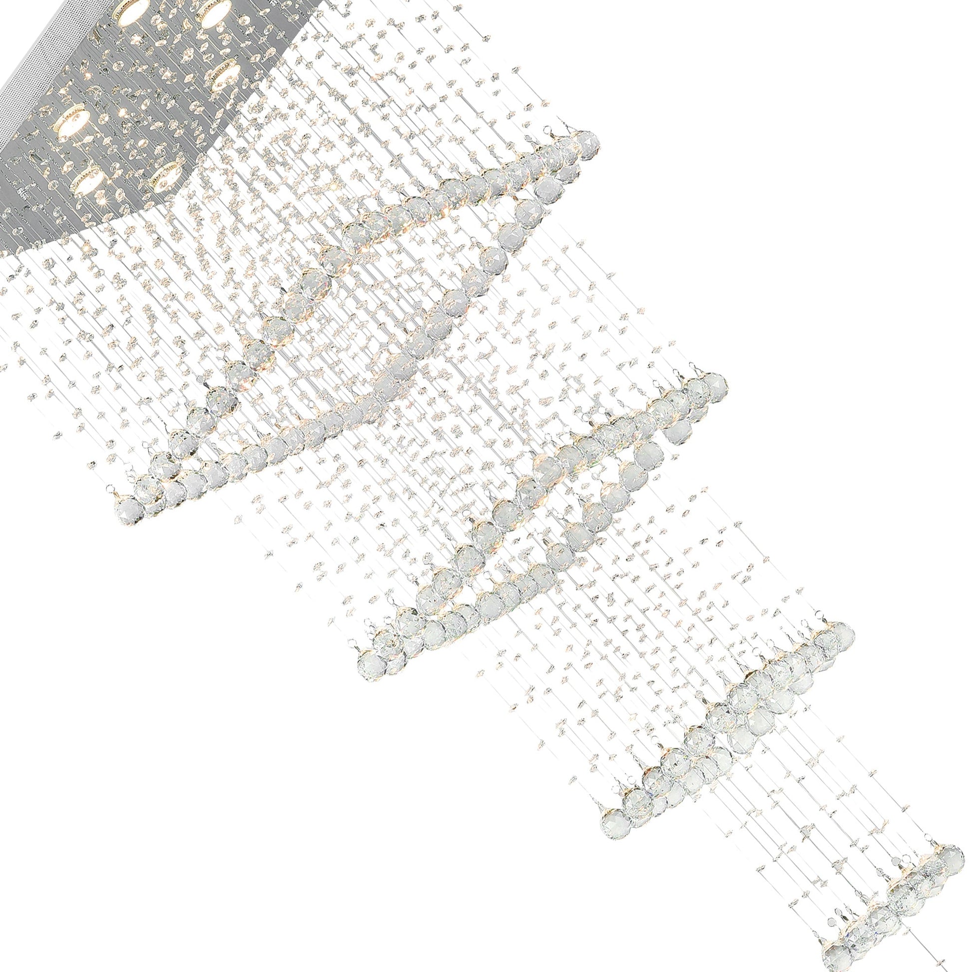 Square 8 Light Chandelier With Chrome Finish - CWI Lighting