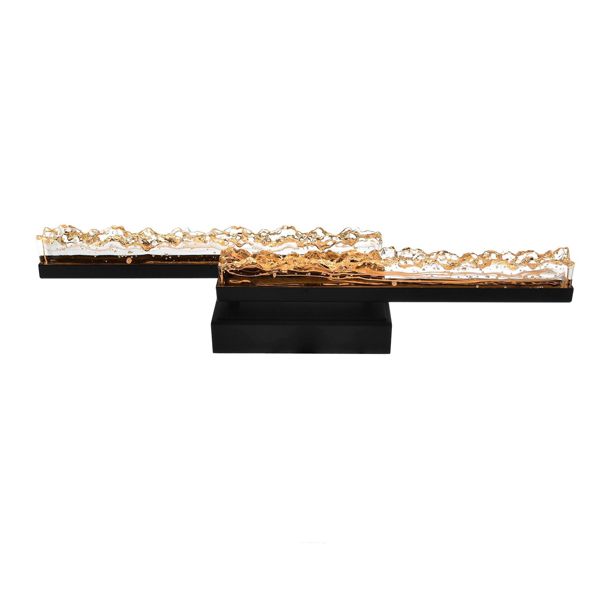 Stagger Integrated LED 24in Black Vanity Light with Handcrafted Glass - CWI Lighting