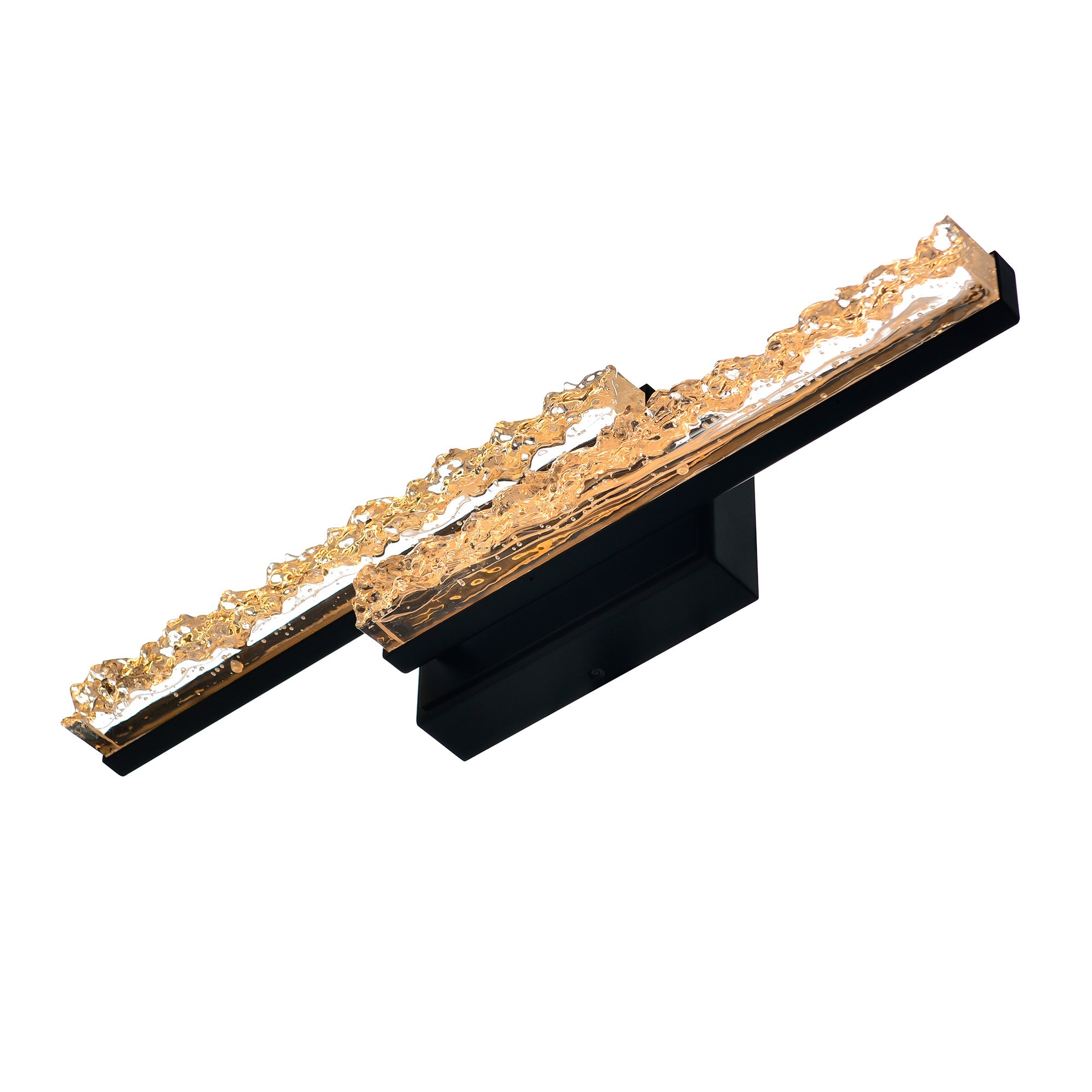 Stagger Integrated LED 24in Black Vanity Light with Handcrafted Glass - CWI Lighting