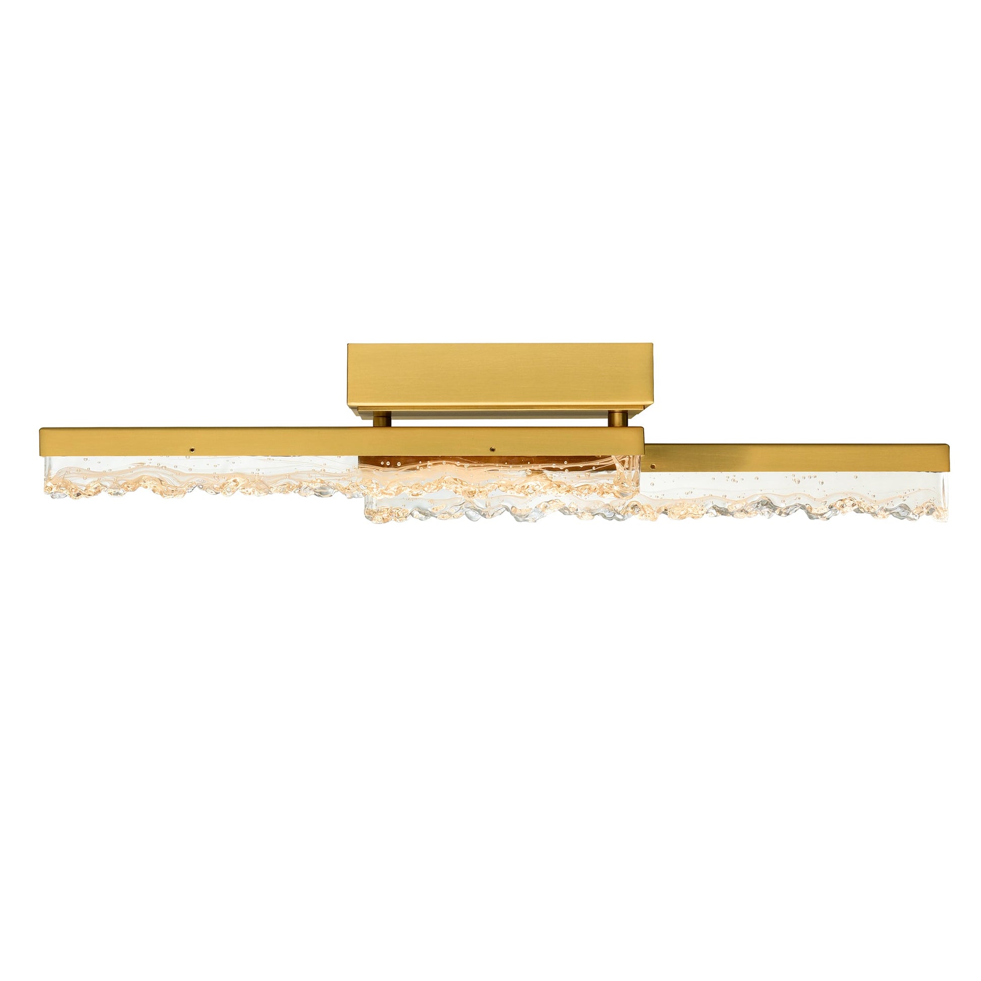 Stagger Integrated LED 24in Brass Vanity Light with Handcrafted Glass - CWI Lighting
