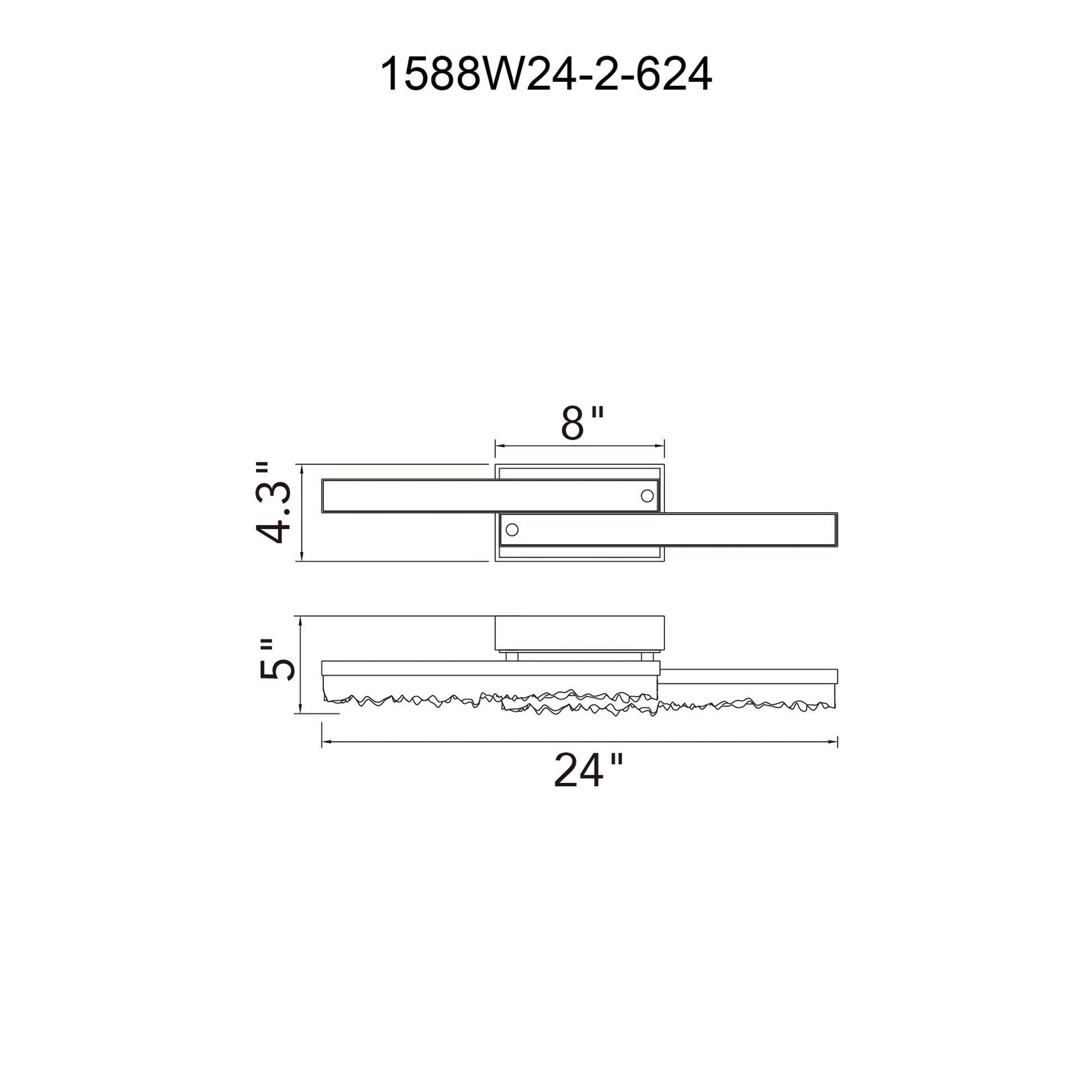 Stagger Integrated LED 24in Brass Vanity Light with Handcrafted Glass - CWI Lighting