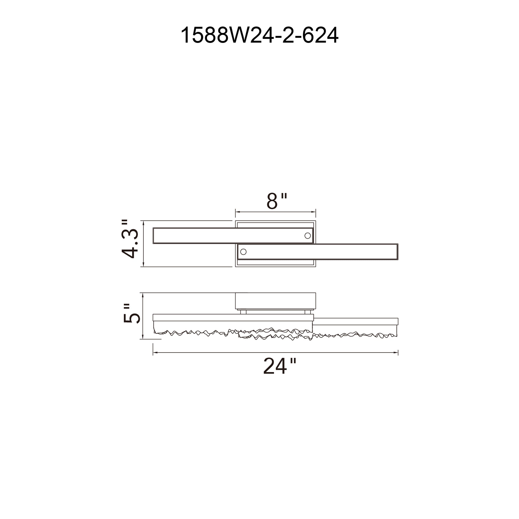 Stagger Integrated LED 24in Brass Vanity Light with Handcrafted Glass - CWI Lighting