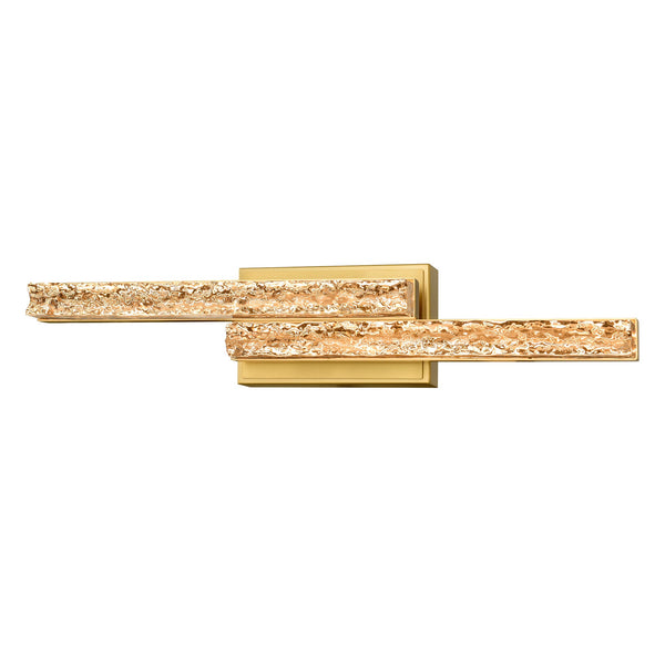 Stagger Integrated LED 24in Brass Vanity Light with Handcrafted Glass - CWI Lighting