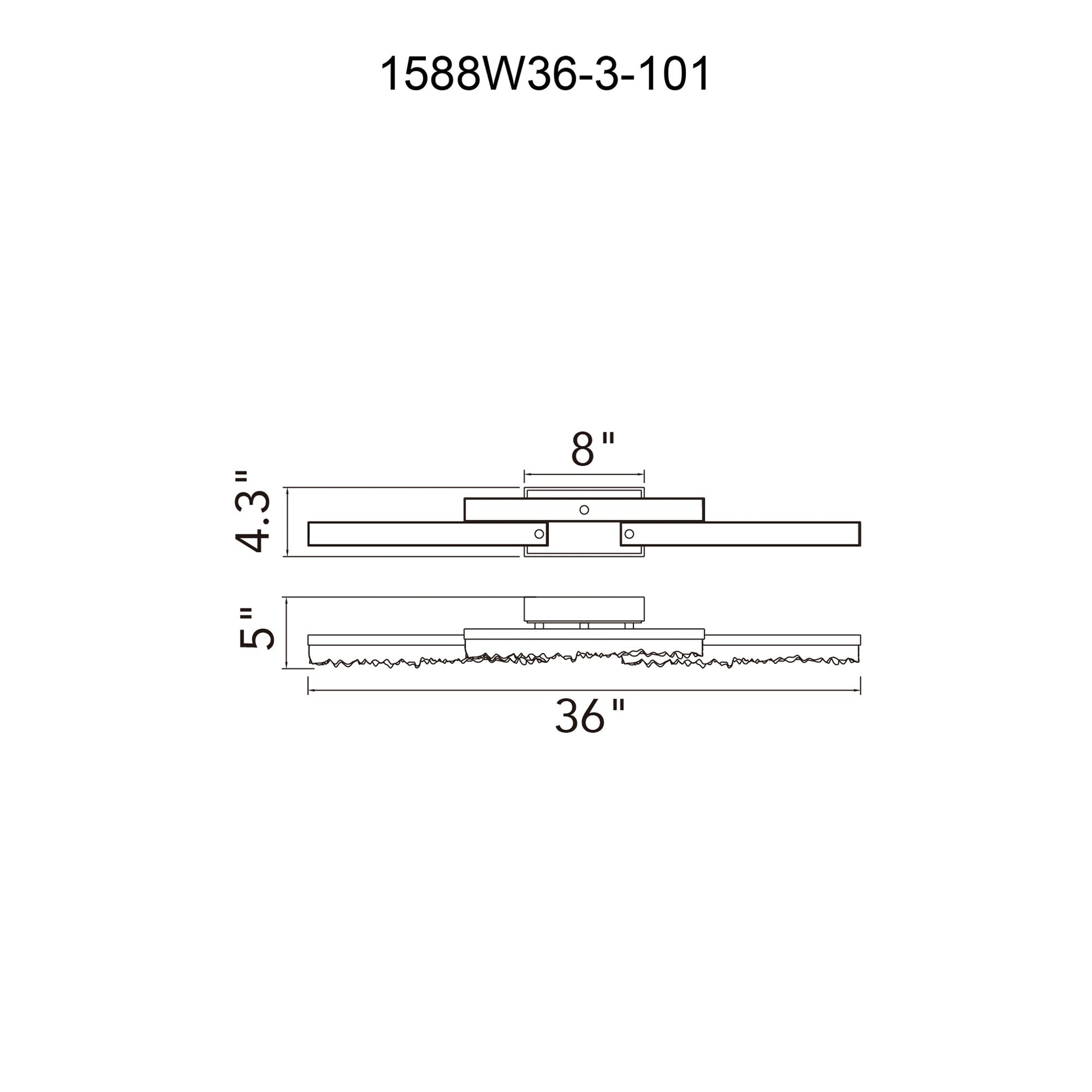 Stagger Integrated LED 36in Black Vanity Light with Handcrafted Glass - CWI Lighting