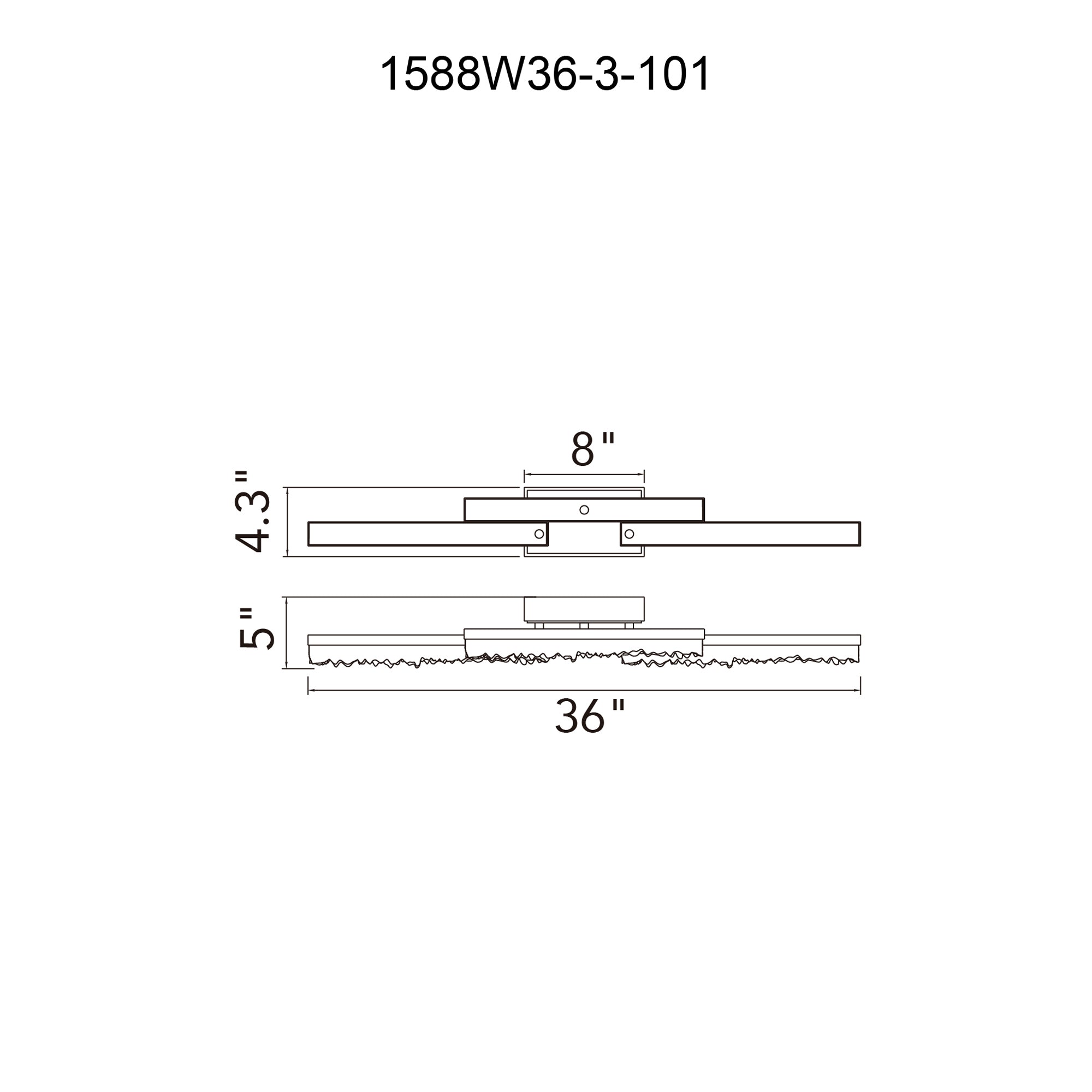 Stagger Integrated LED 36in Black Vanity Light with Handcrafted Glass - CWI Lighting
