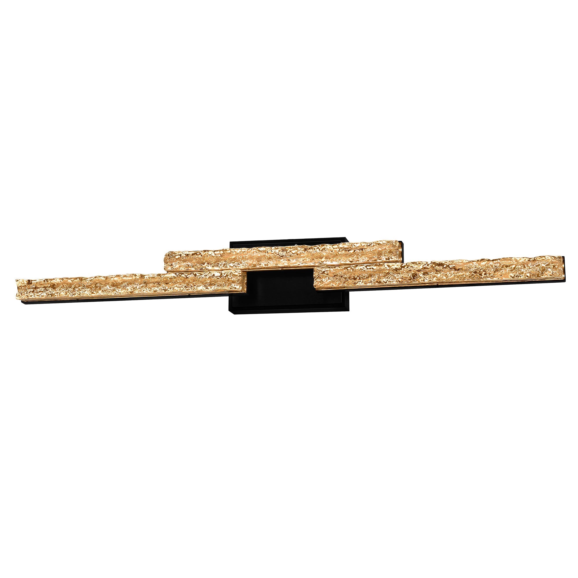 Stagger Integrated LED 36in Black Vanity Light with Handcrafted Glass - CWI Lighting