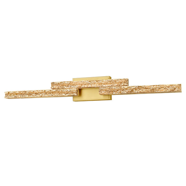 Stagger Integrated LED 36in Brass Vanity Light with Handcrafted Glass - CWI Lighting