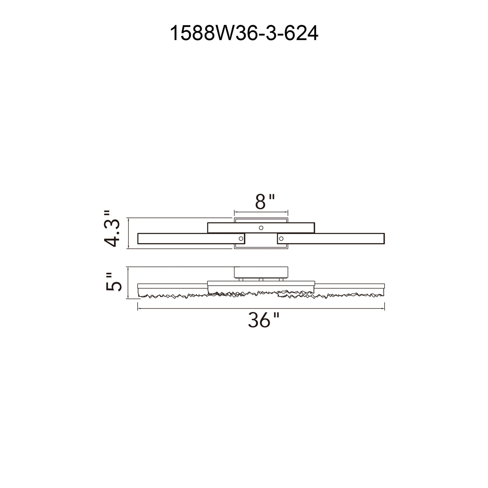 Stagger Integrated LED 36in Brass Vanity Light with Handcrafted Glass - CWI Lighting