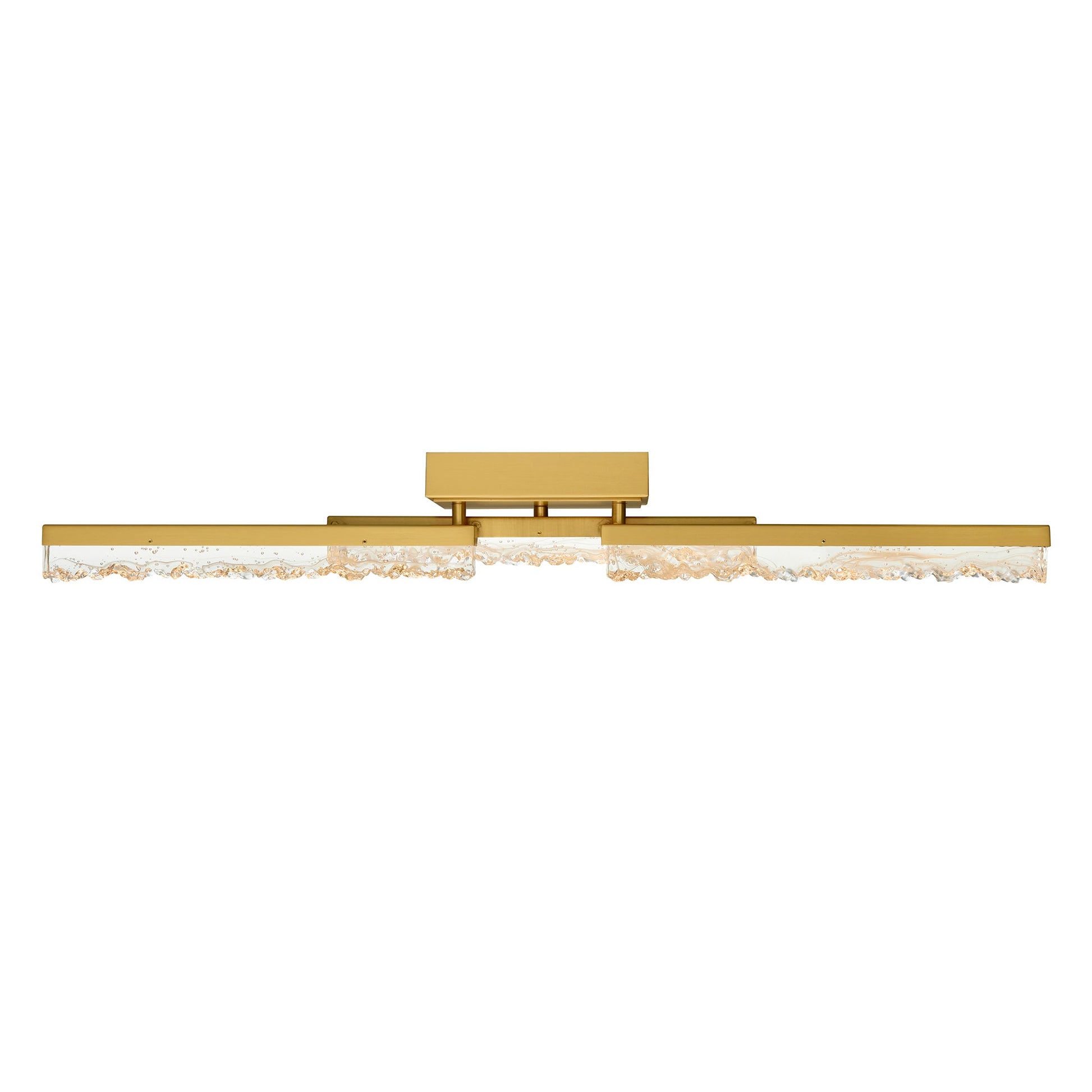Stagger Integrated LED 36in Brass Vanity Light with Handcrafted Glass - CWI Lighting