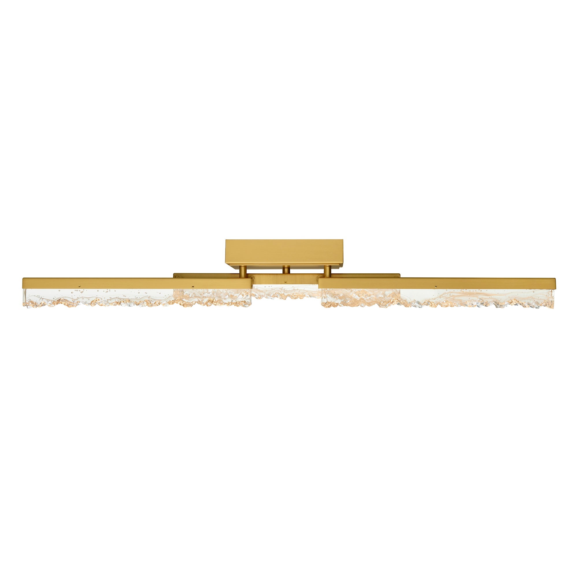 Stagger Integrated LED 36in Brass Vanity Light with Handcrafted Glass - CWI Lighting