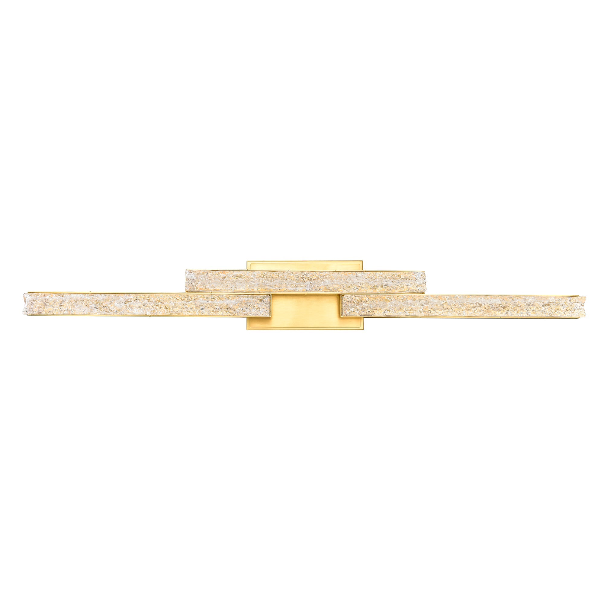 Stagger Integrated LED 36in Brass Vanity Light with Handcrafted Glass - CWI Lighting
