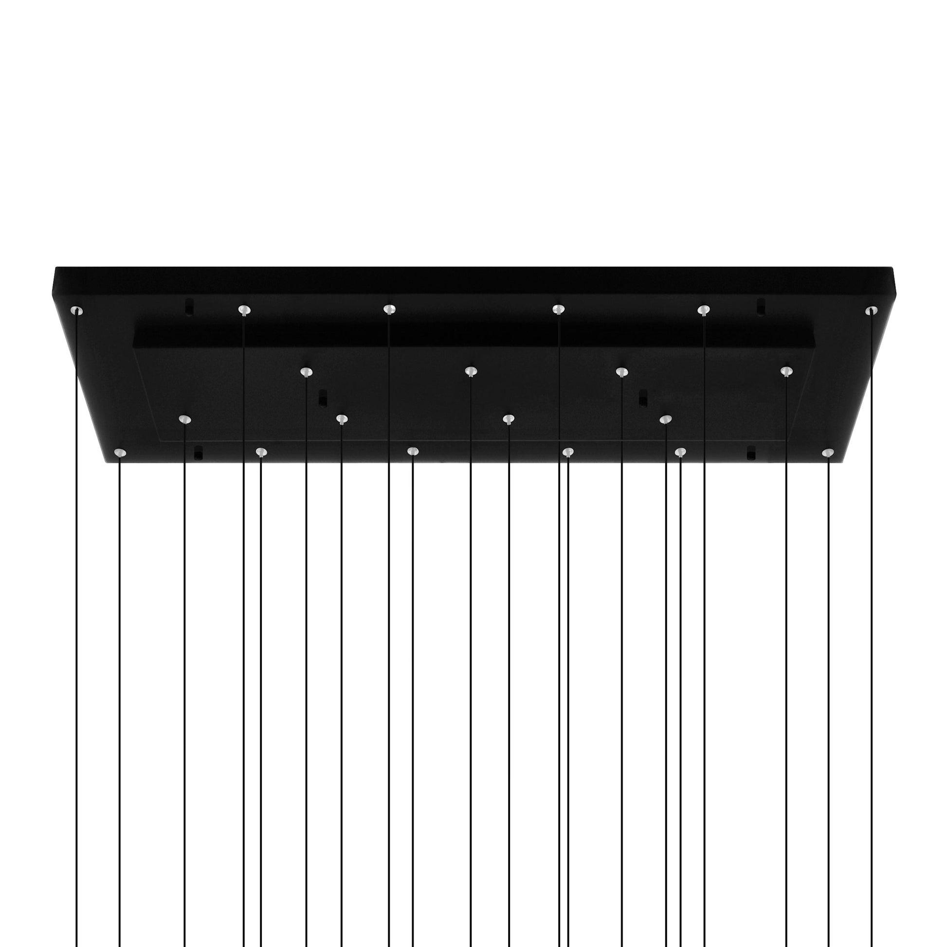 Stagger Integrated LED 48in Black Chandelier with Handcrafted Glass - CWI Lighting