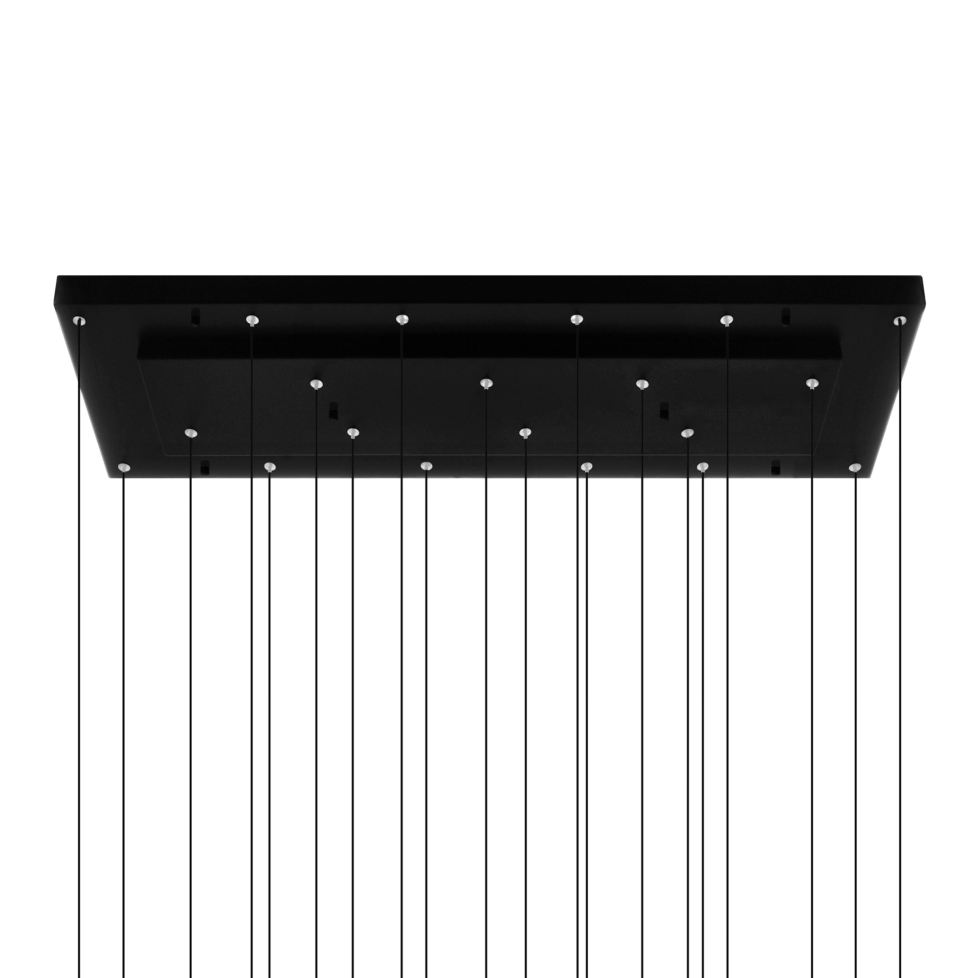 Stagger Integrated LED 48in Black Chandelier with Handcrafted Glass - CWI Lighting