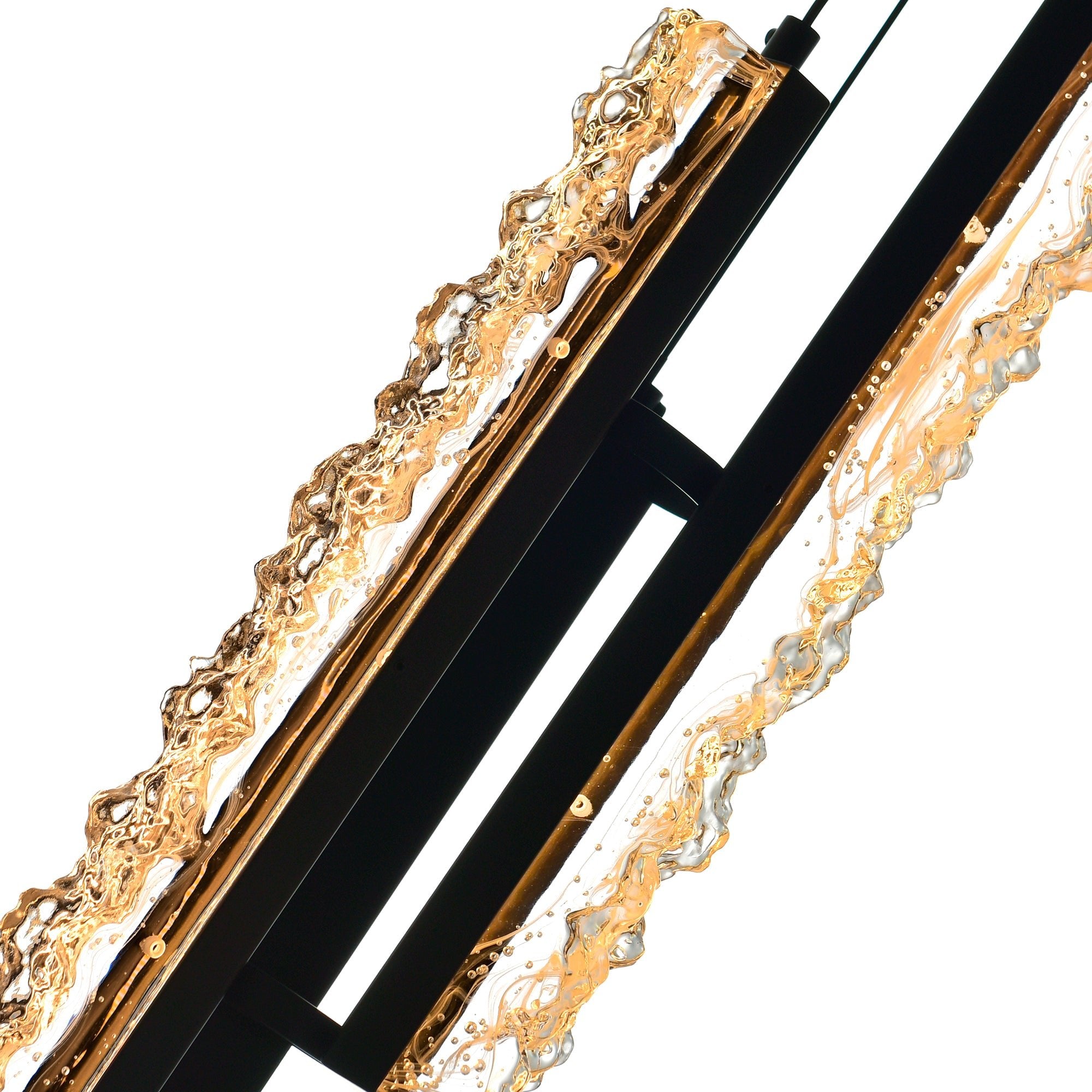 Stagger Integrated LED 6in Black Mini Pendant with Handcrafted Glass - CWI Lighting