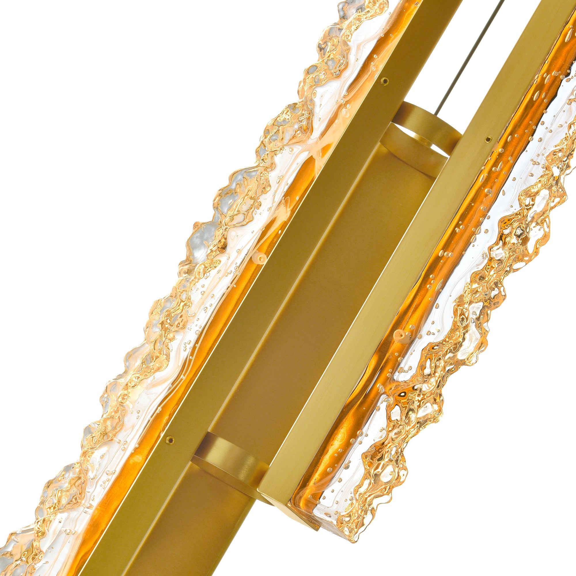 Stagger Integrated LED 6in Brass Mini Pendant with Handcrafted Glass - CWI Lighting