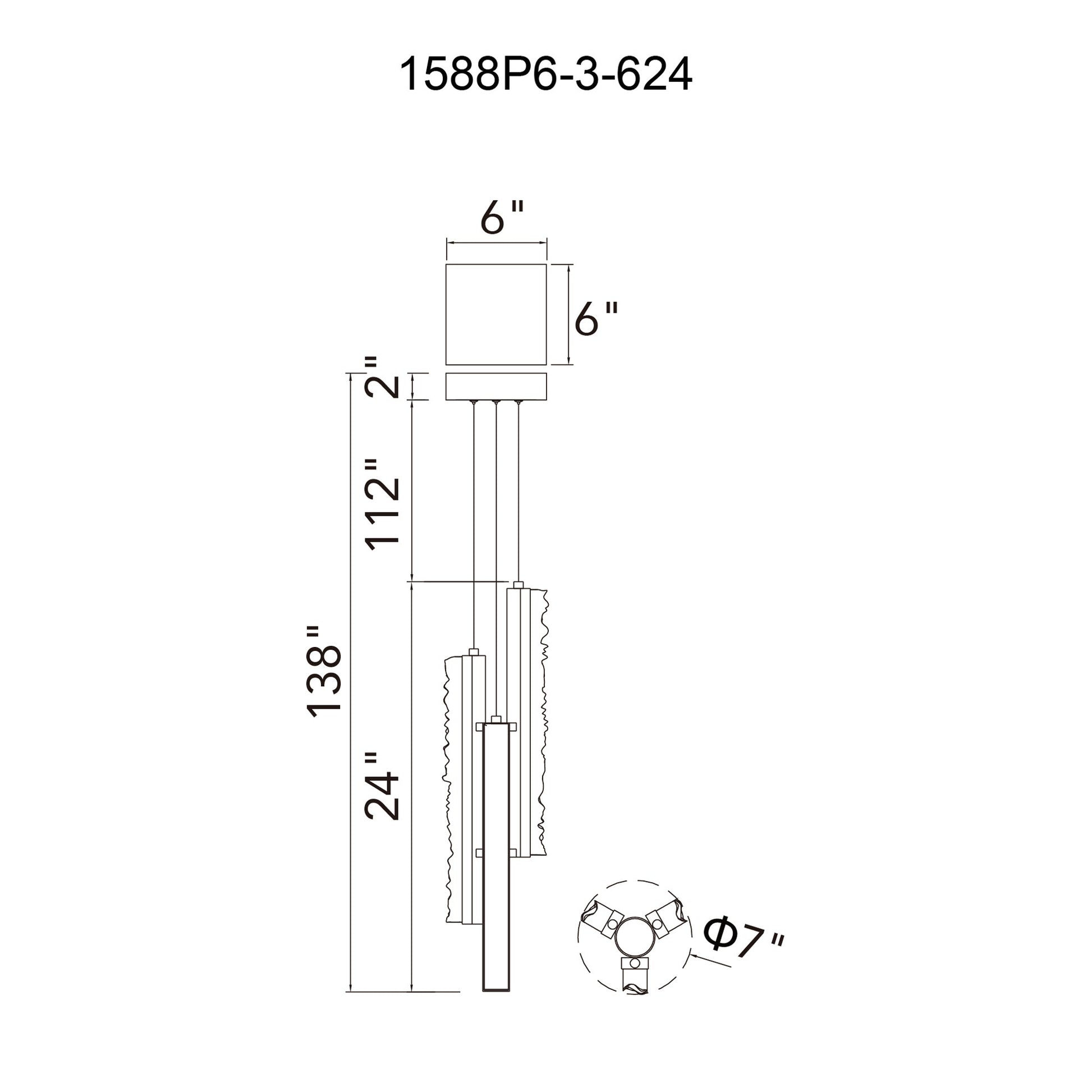 Stagger Integrated LED 6in Brass Mini Pendant with Handcrafted Glass - CWI Lighting