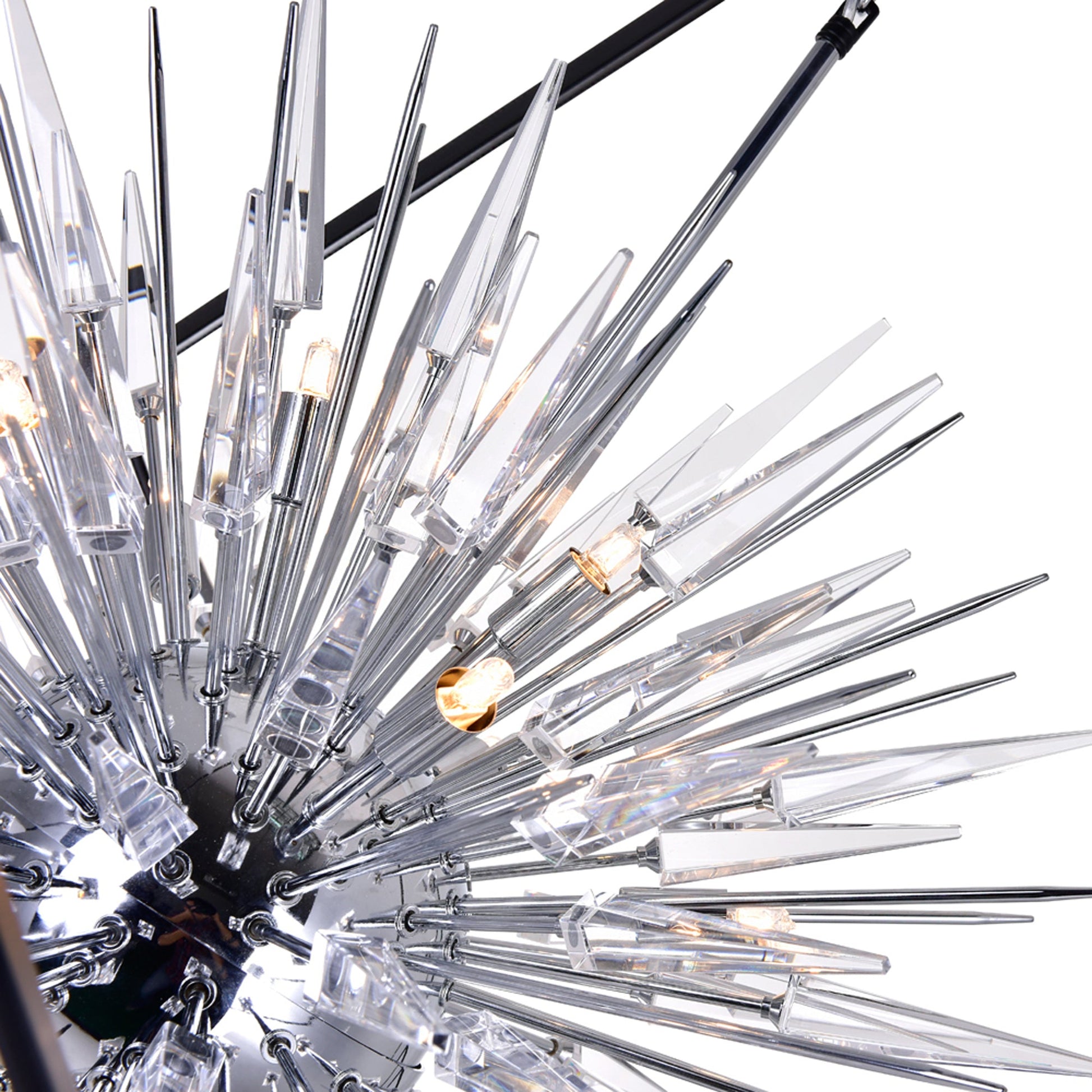 Starburst 20 Light Chrome & Black Chandelier - CWI Lighting