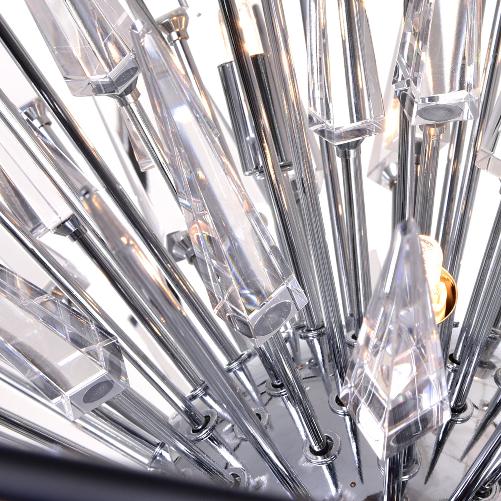 Starburst 20 Light Chrome & Black Chandelier - CWI Lighting