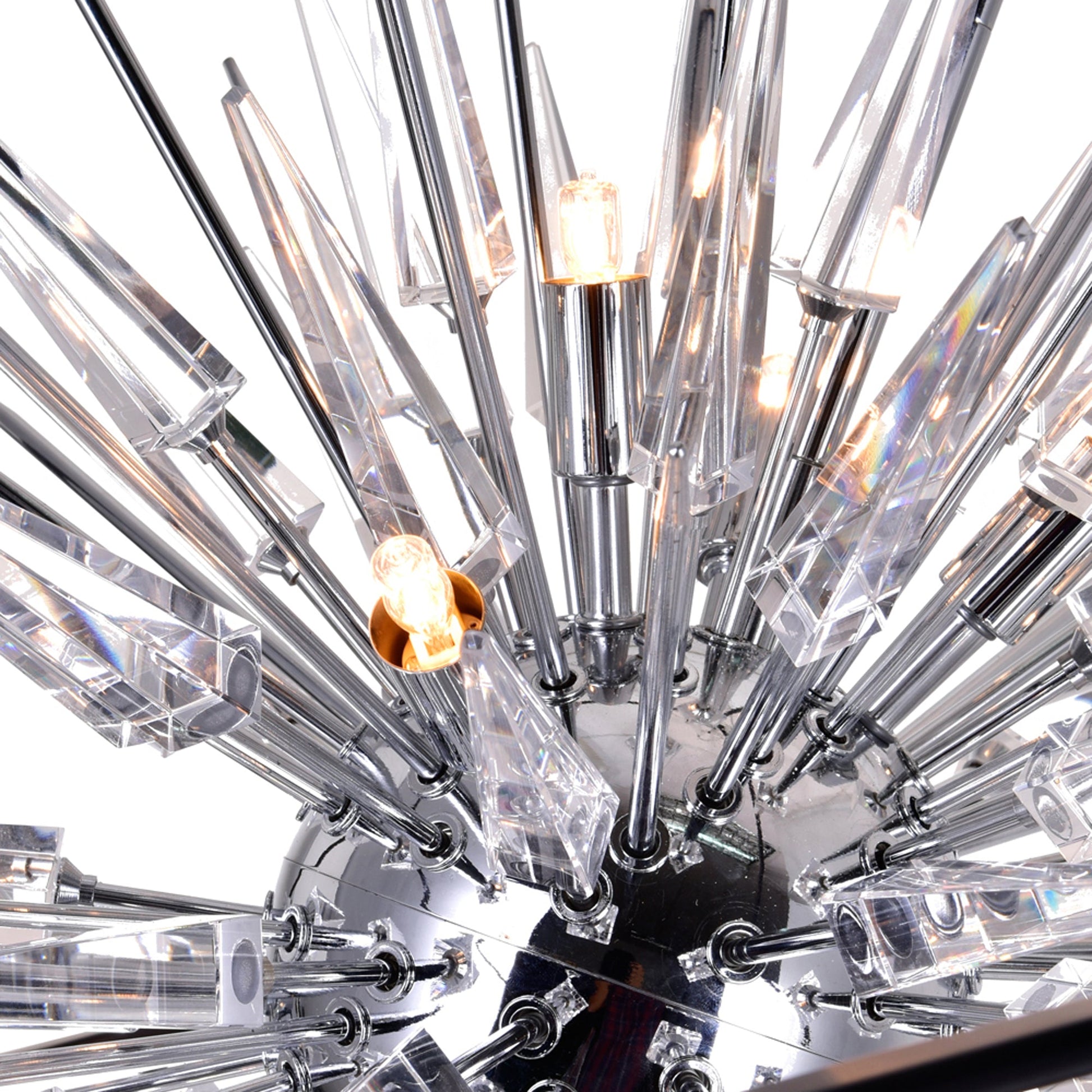 Starburst 6 Light Chrome & Black Chandelier - CWI Lighting