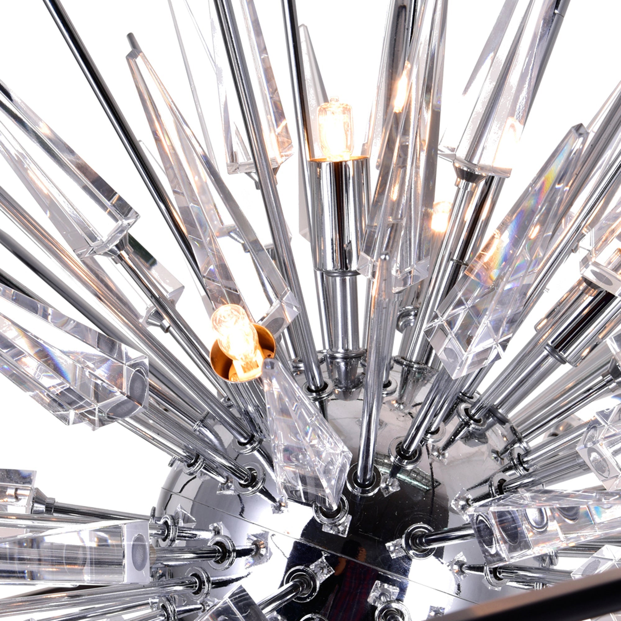 Starburst 6 Light Chrome & Black Chandelier - CWI Lighting