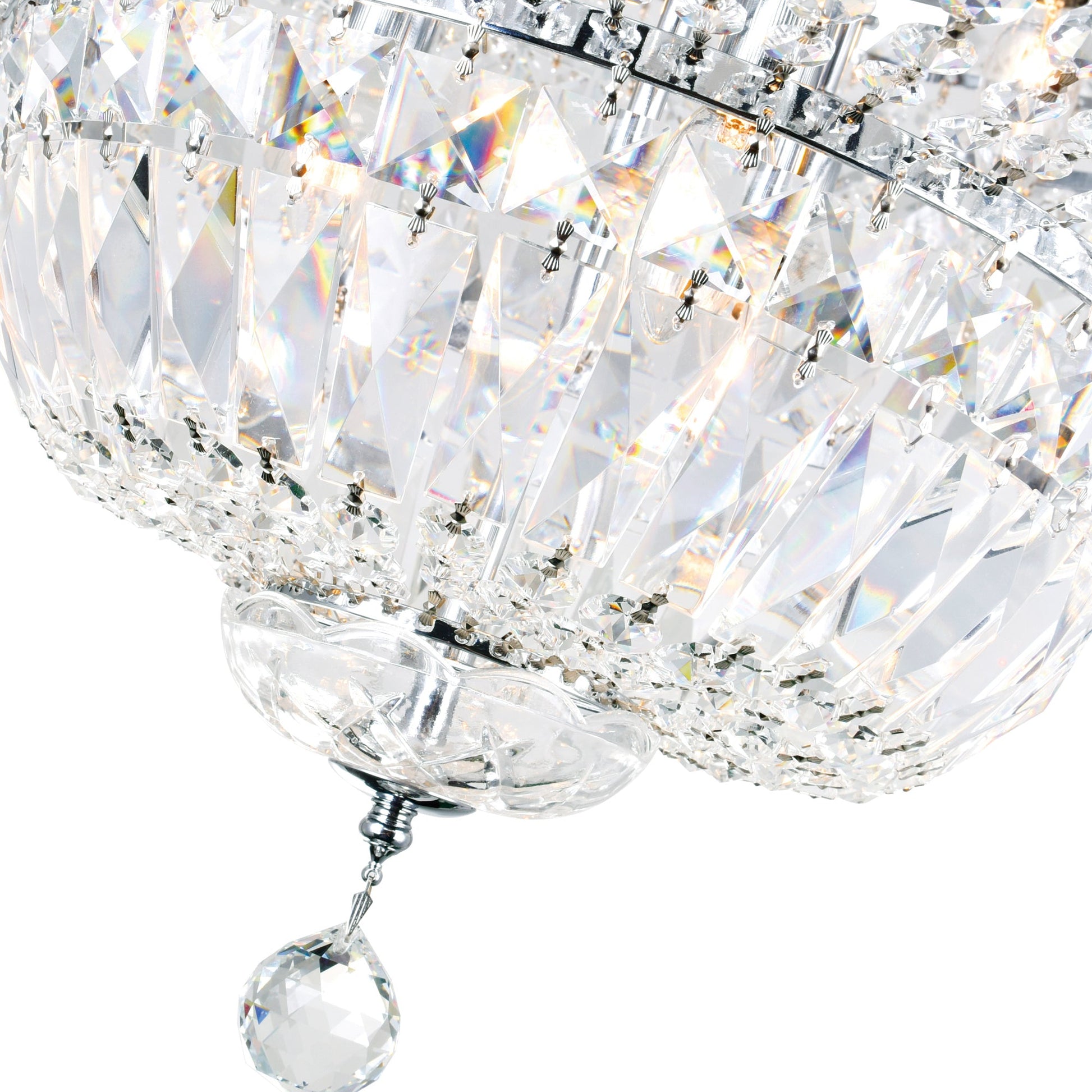 Stefania 16 Light Chrome Flush Mount - CWI Lighting