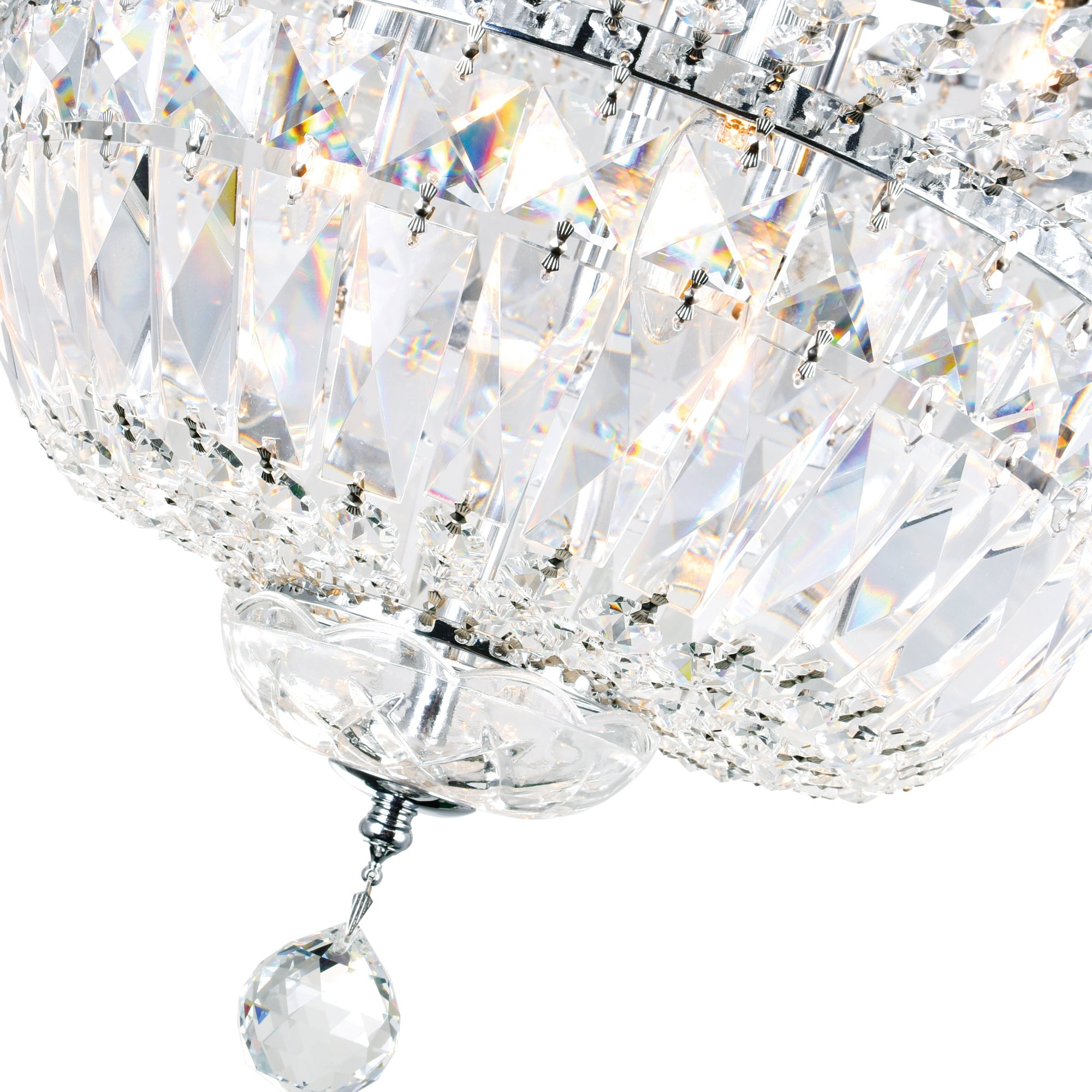 Stefania 16 Light Chrome Flush Mount - CWI Lighting
