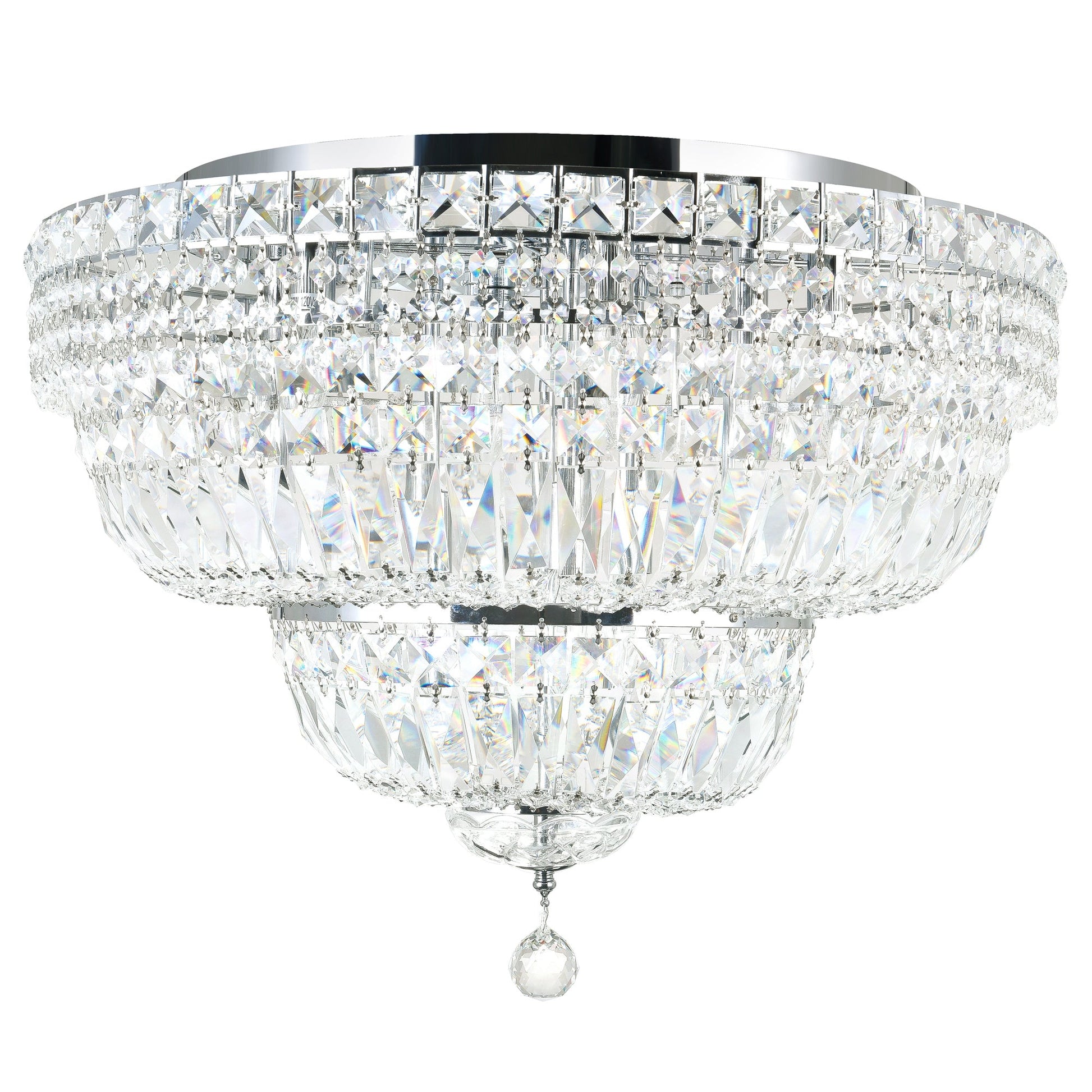 Stefania 16 Light Chrome Flush Mount - CWI Lighting